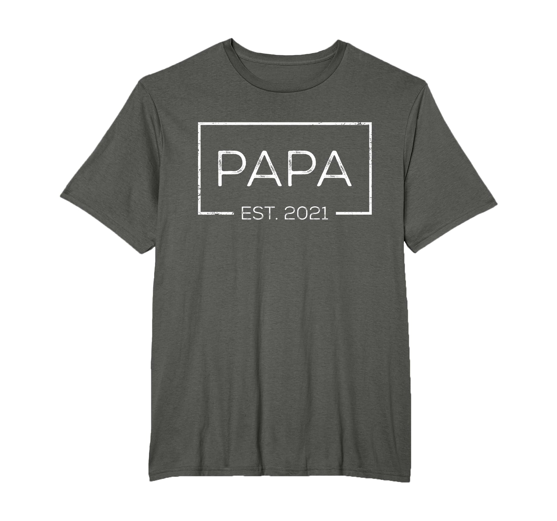 Distressed Promoted To Papa Est 2021 T-Shirt - Minimalist Print for Adults - T-Shirt, Sweatshirt, Hoodie