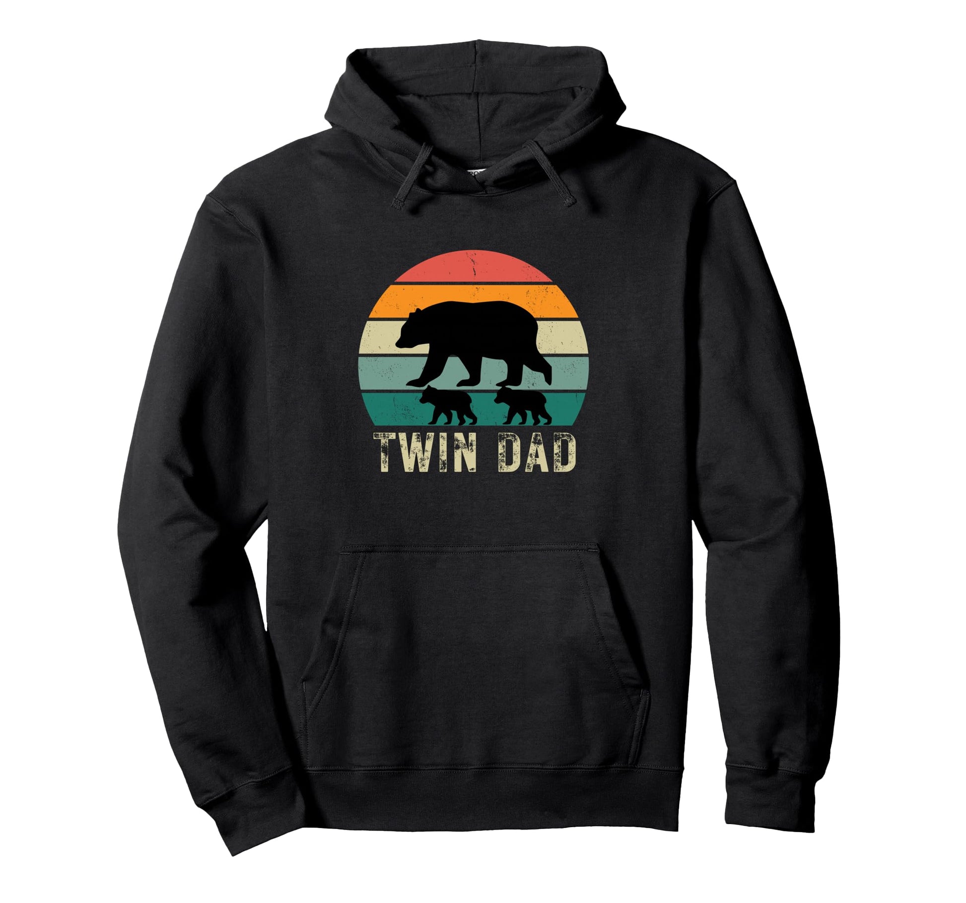 Funny Sunset Bear And Cubs Twin Dad Hoodie - Graphic Print for Adults - T-Shirt, Sweatshirt, Hoodie