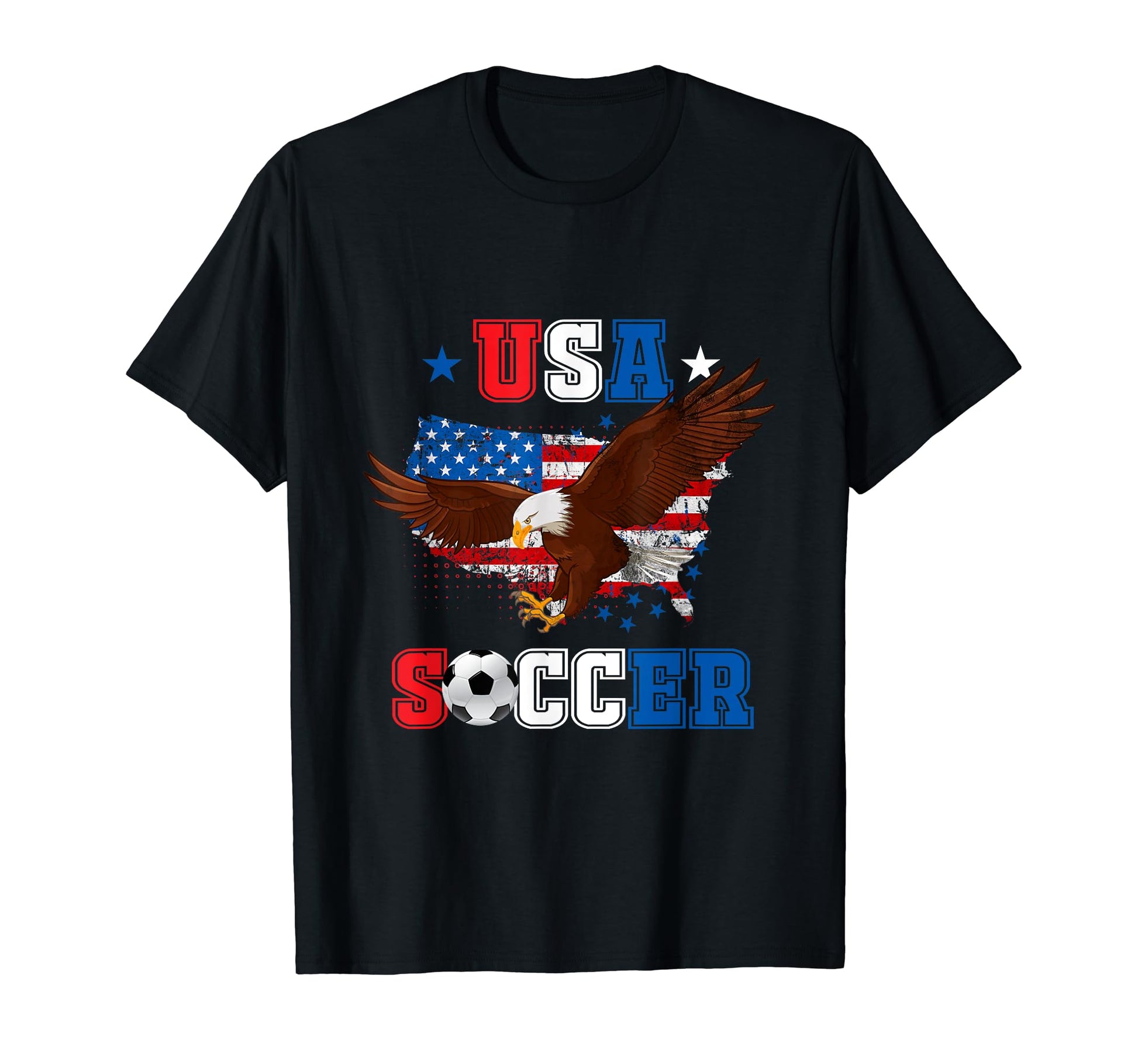 Usa Soccer Eagle Soccer Ball And Us T-Shirt - Novelty Apparel for Adults - T-Shirt, Sweatshirt, Hoodie