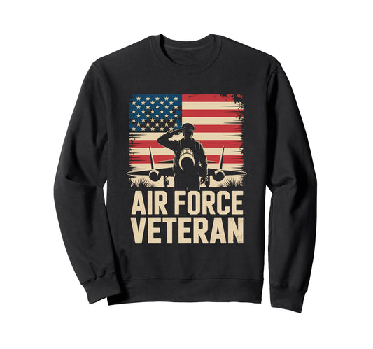 Air Force Veteran Us American Flag Sweatshirt - Novelty Apparel Men Women - T-Shirt, Sweatshirt, Hoodie