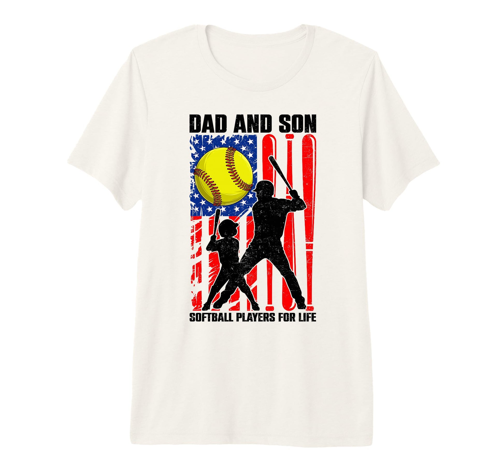 Dad Son Softball Players Life Fathers T-Shirt - Graphic Print for Adults - T-Shirt, Sweatshirt, Hoodie