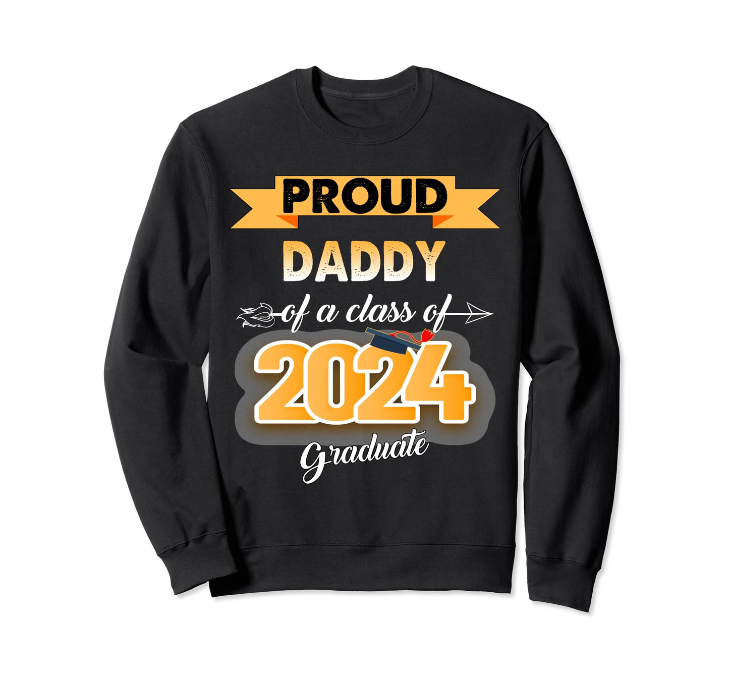 Dad Senior 2024 Proud Daddy Class Sweatshirt - Minimalist Print Unisex - T-Shirt, Sweatshirt, Hoodie