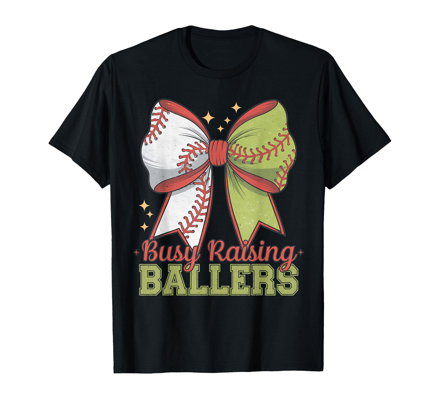 Busy Raising Ballers Softball Coquette T-Shirt - Unique Graphic Unisex - T-Shirt, Sweatshirt, Hoodie