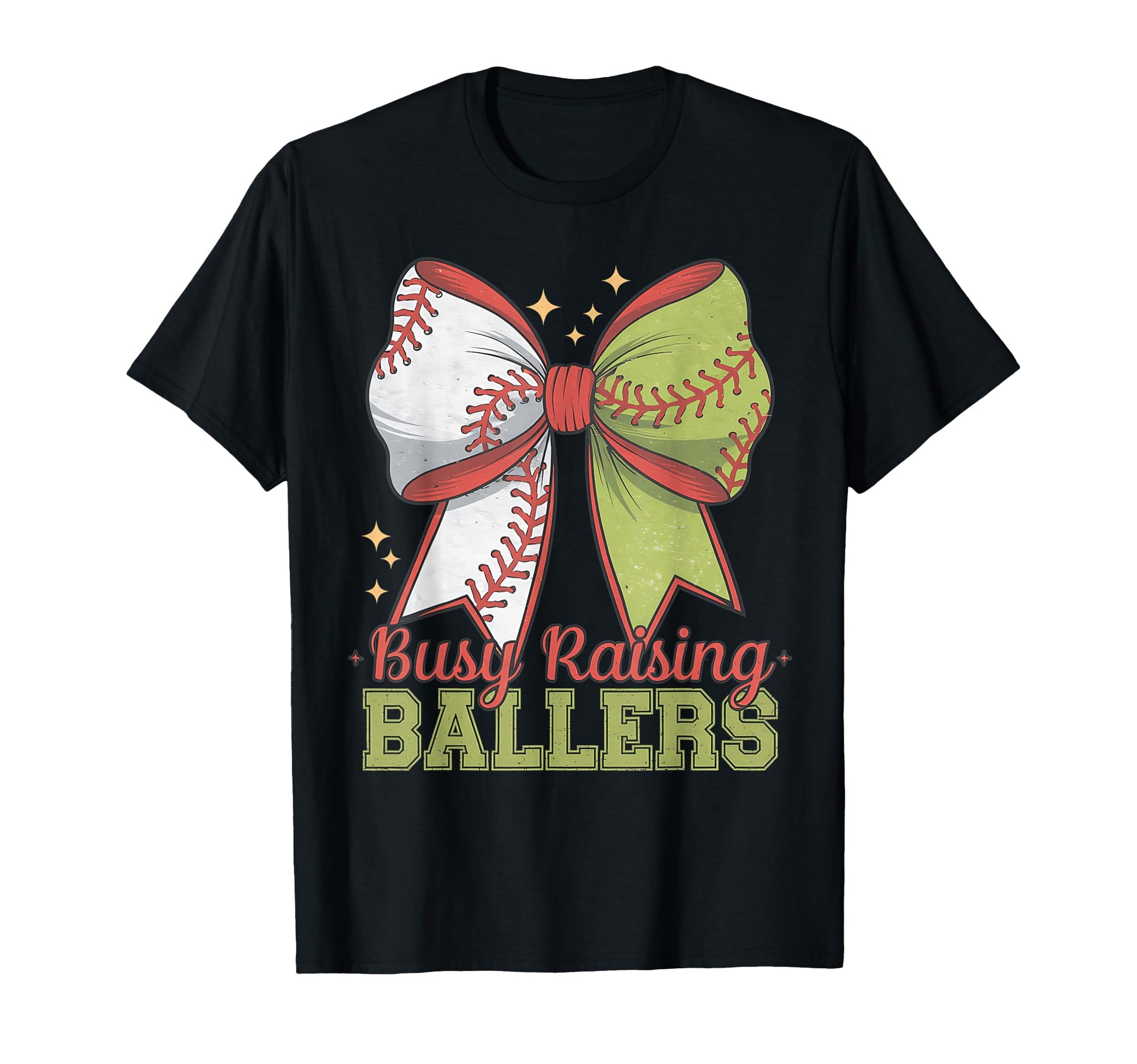 Busy Raising Ballers Softball Coquette T-Shirt - Unique Graphic Unisex - T-Shirt, Sweatshirt, Hoodie