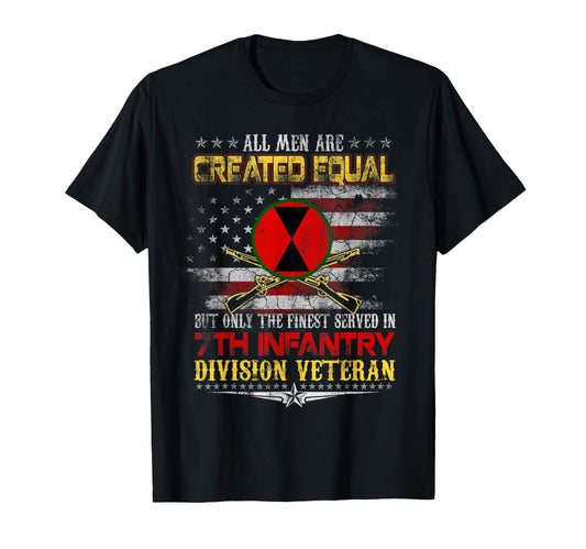 All Created Equal 7Th Infantry Division T-Shirt - Unique Graphic Men Women - T-Shirt, Sweatshirt, Hoodie