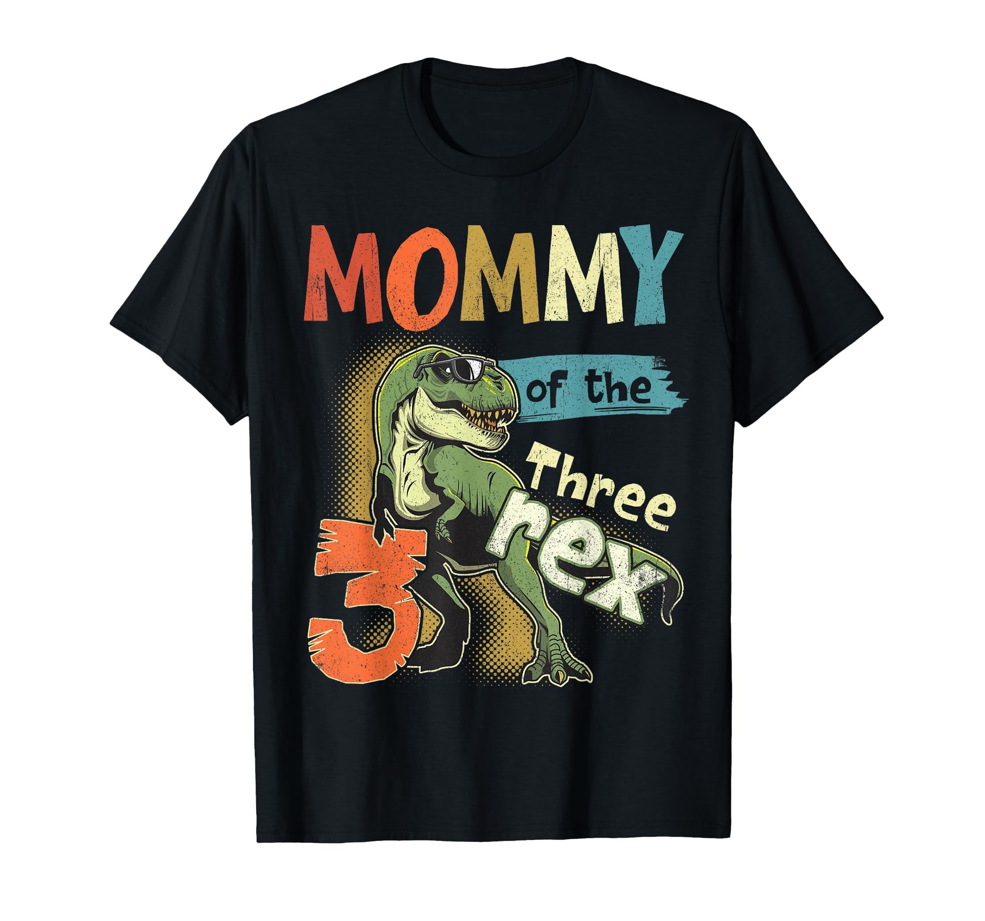 Mommy Three Rex Birthday 3Rd Dinosaur T-Shirt - Minimalist Print Unisex - T-Shirt, Sweatshirt, Hoodie