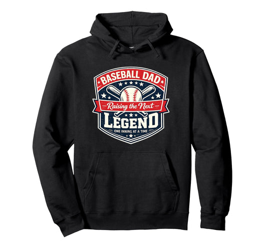 Baseball Dad Raising Legend One Inning Hoodie - Minimalist Print Unisex - T-Shirt, Sweatshirt, Hoodie