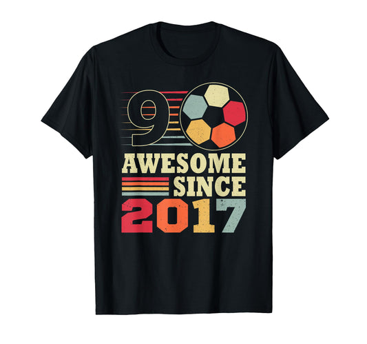 Awesome 9 Since 2017 Soccer 9Th T-Shirt - Unique Graphic for Adults - T-Shirt, Sweatshirt, Hoodie