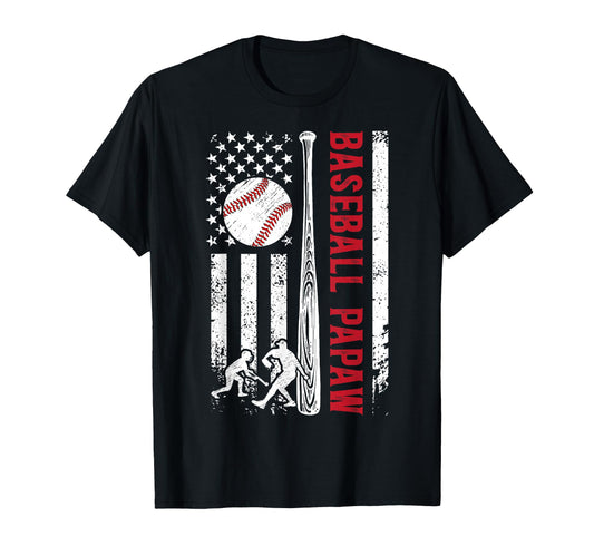 Baseball Papaw Us Flag Papaw T-Shirt - Aesthetic Graphic for Adults - T-Shirt, Sweatshirt, Hoodie