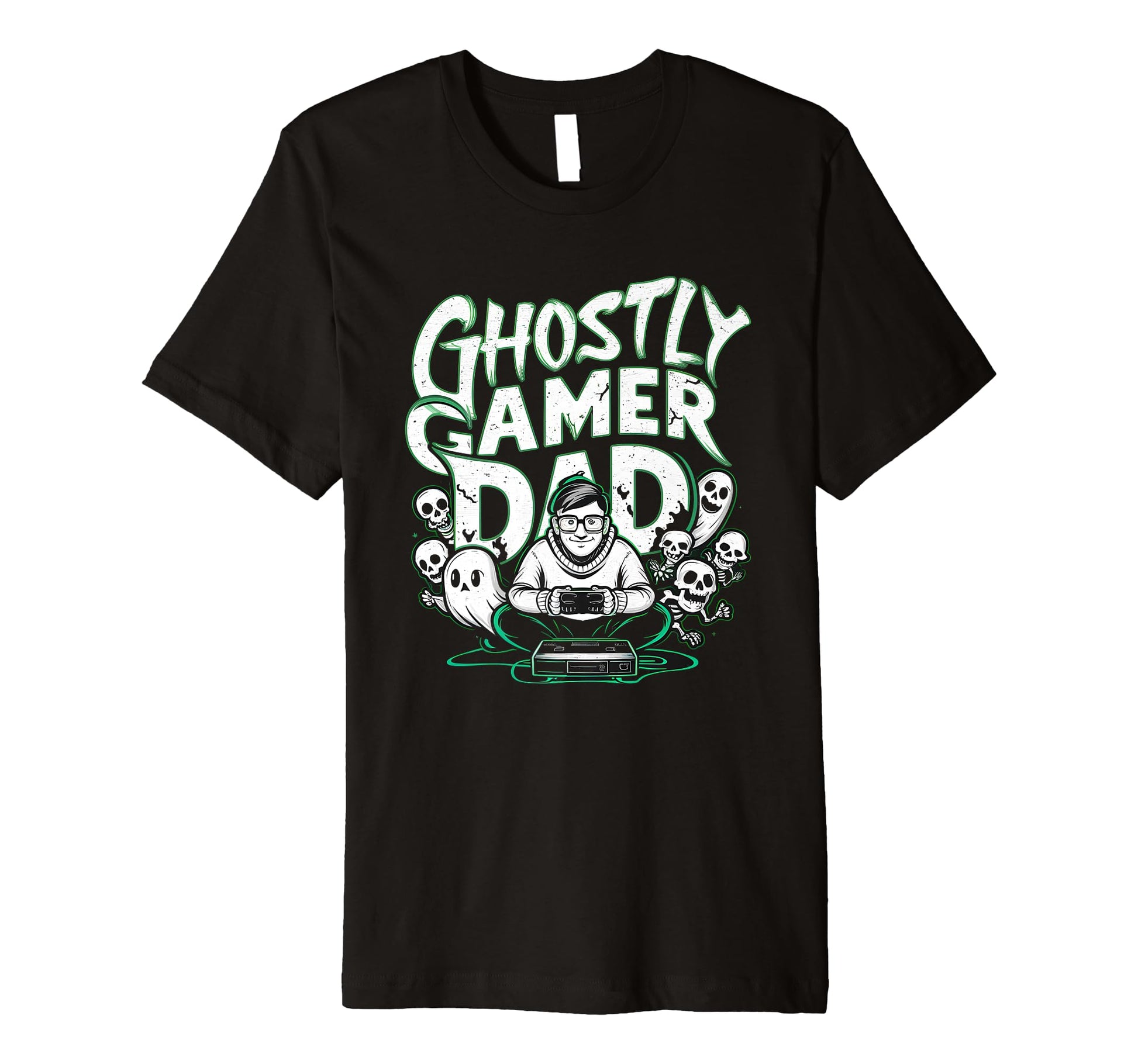 Halloween Ghostly Gamer Dad T-Shirt - Novelty Apparel for Adults - T-Shirt, Sweatshirt, Hoodie