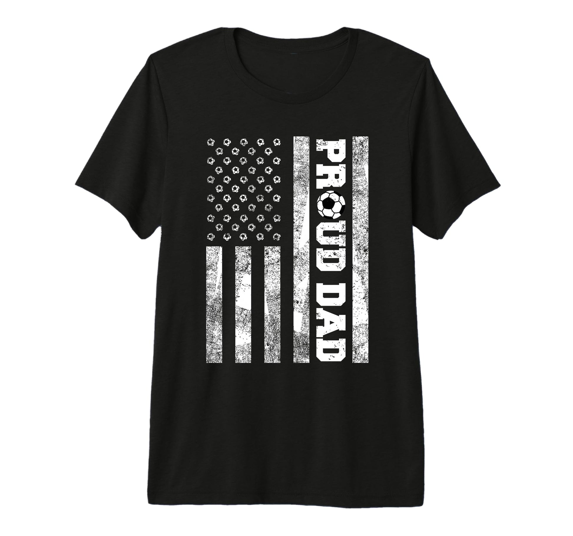 Mens Proud Dad American Distressed T-Shirt - Custom Art Print for Adults - T-Shirt, Sweatshirt, Hoodie