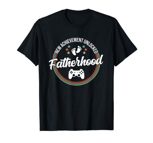 Achievement Unlocked Fatherhood Shower T-Shirt - Trendy Graphic for Adults - T-Shirt, Sweatshirt, Hoodie