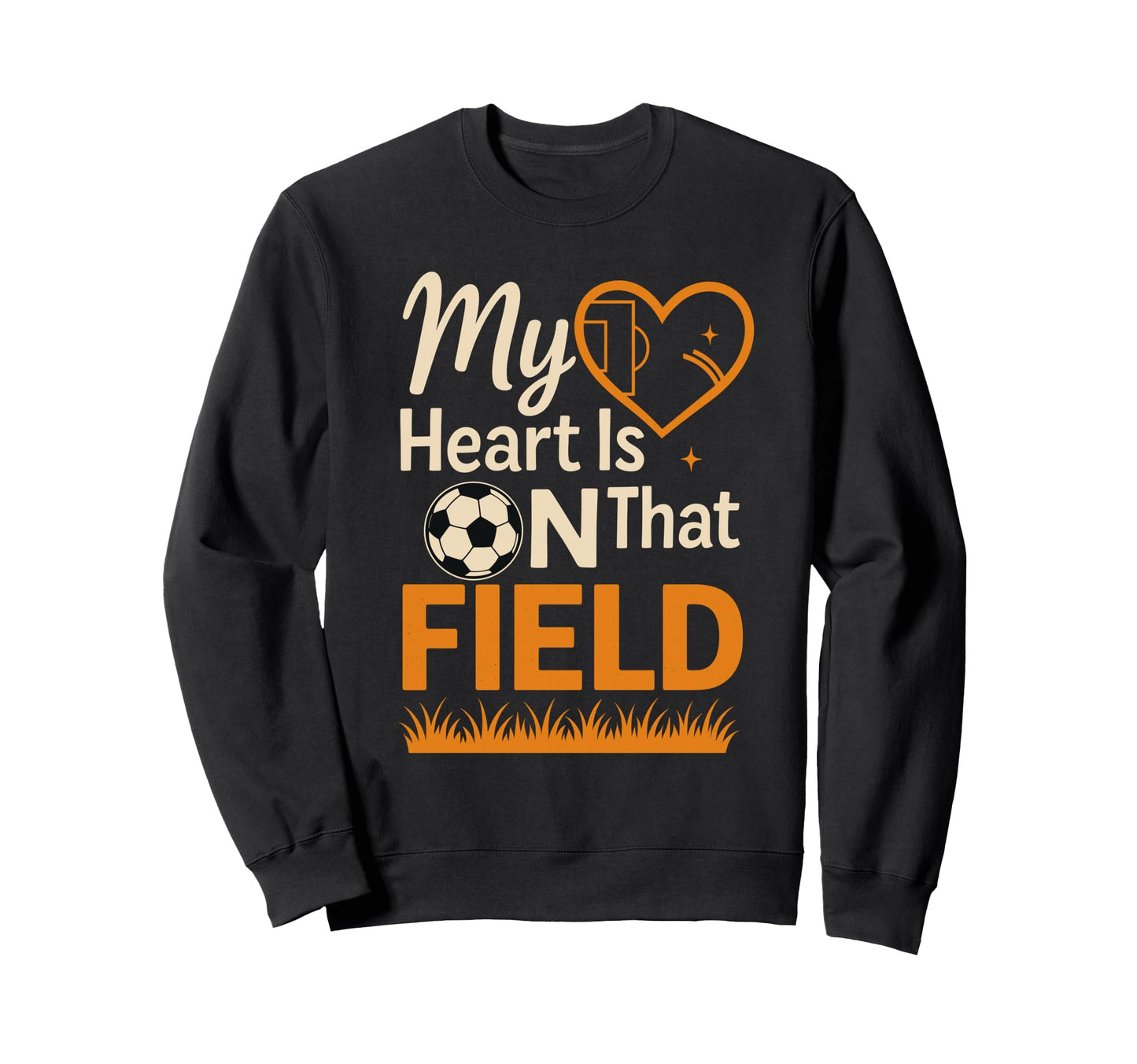 My Heart Is That Field Soccer Mom Dad Sweatshirt - Minimalist Print Unisex - T-Shirt, Sweatshirt, Hoodie