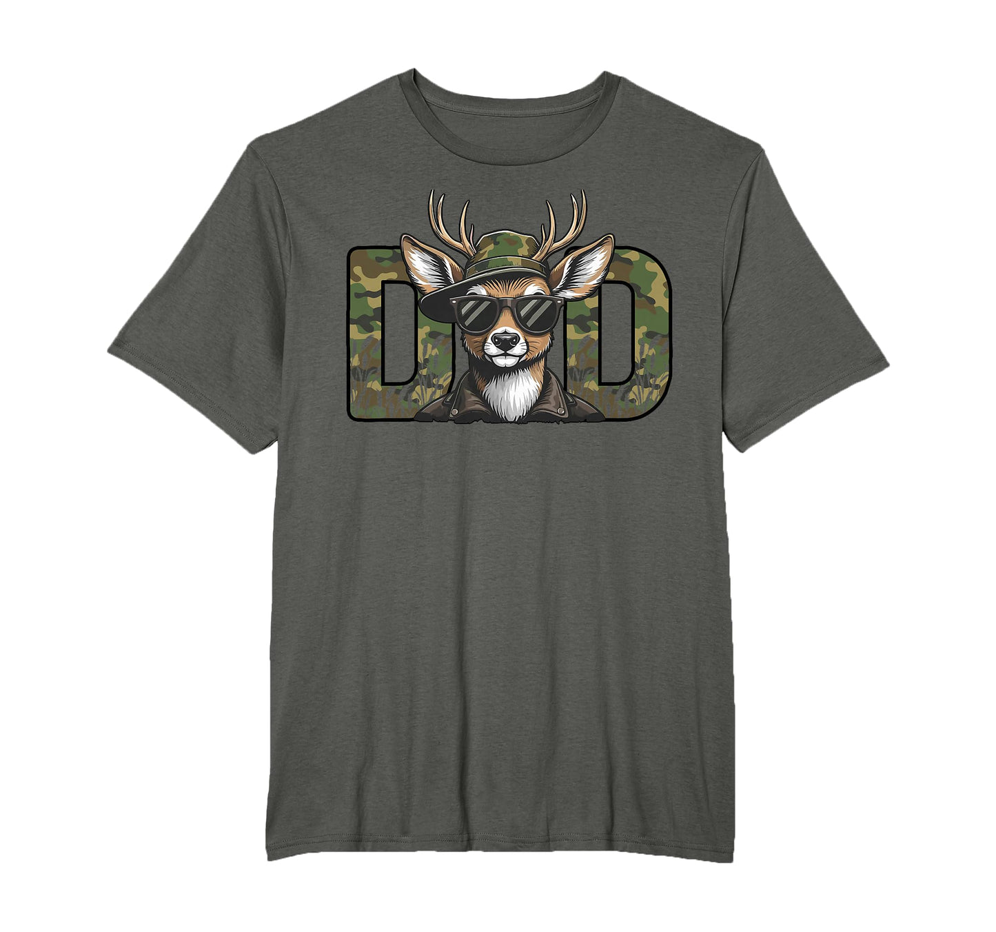 Mens Hunter Dad Camo Deer Hunting T-Shirt - Minimalist Print for Adults - T-Shirt, Sweatshirt, Hoodie