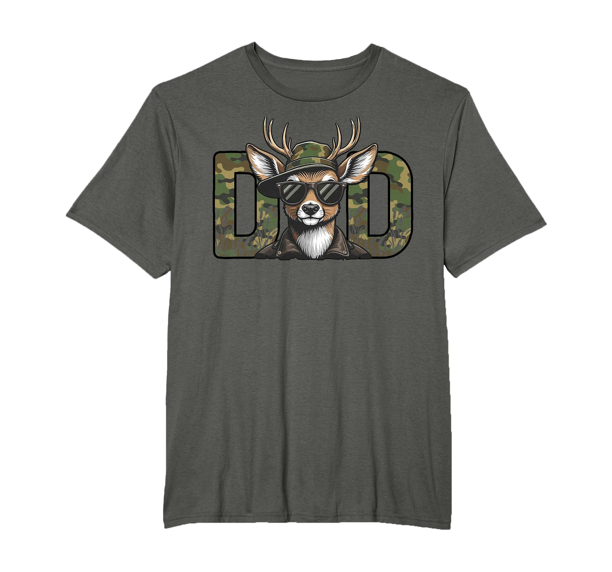 Mens Hunter Dad Camo Deer Hunting T-Shirt - Minimalist Print for Adults - T-Shirt, Sweatshirt, Hoodie