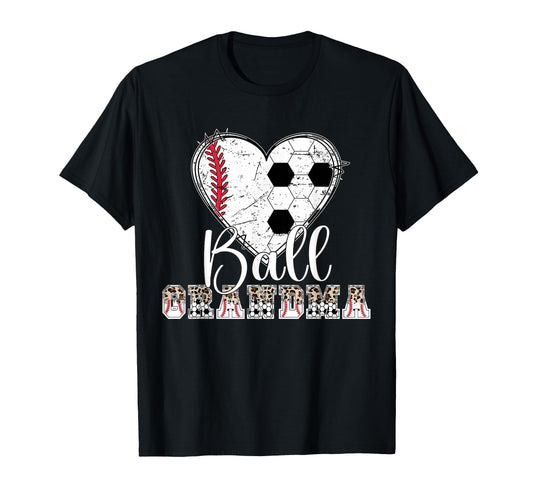 Ball Grandma Heart Soccer Baseball T-Shirt - Streetwear Style for Adults - T-Shirt, Sweatshirt, Hoodie