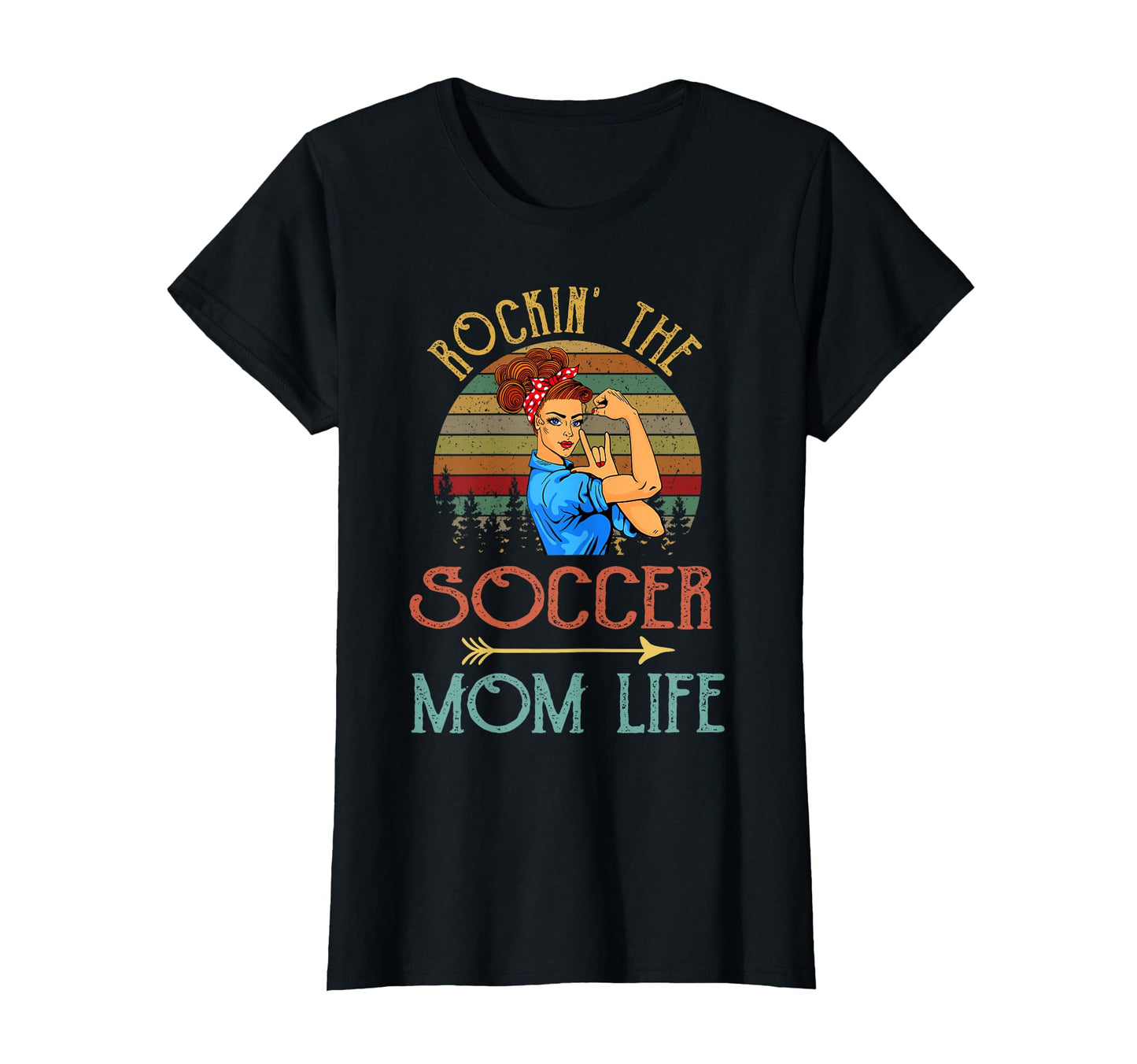 Rockin Soccer Mom Life Flower Soccer T-Shirt - Aesthetic Graphic Men Women - T-Shirt, Sweatshirt, Hoodie