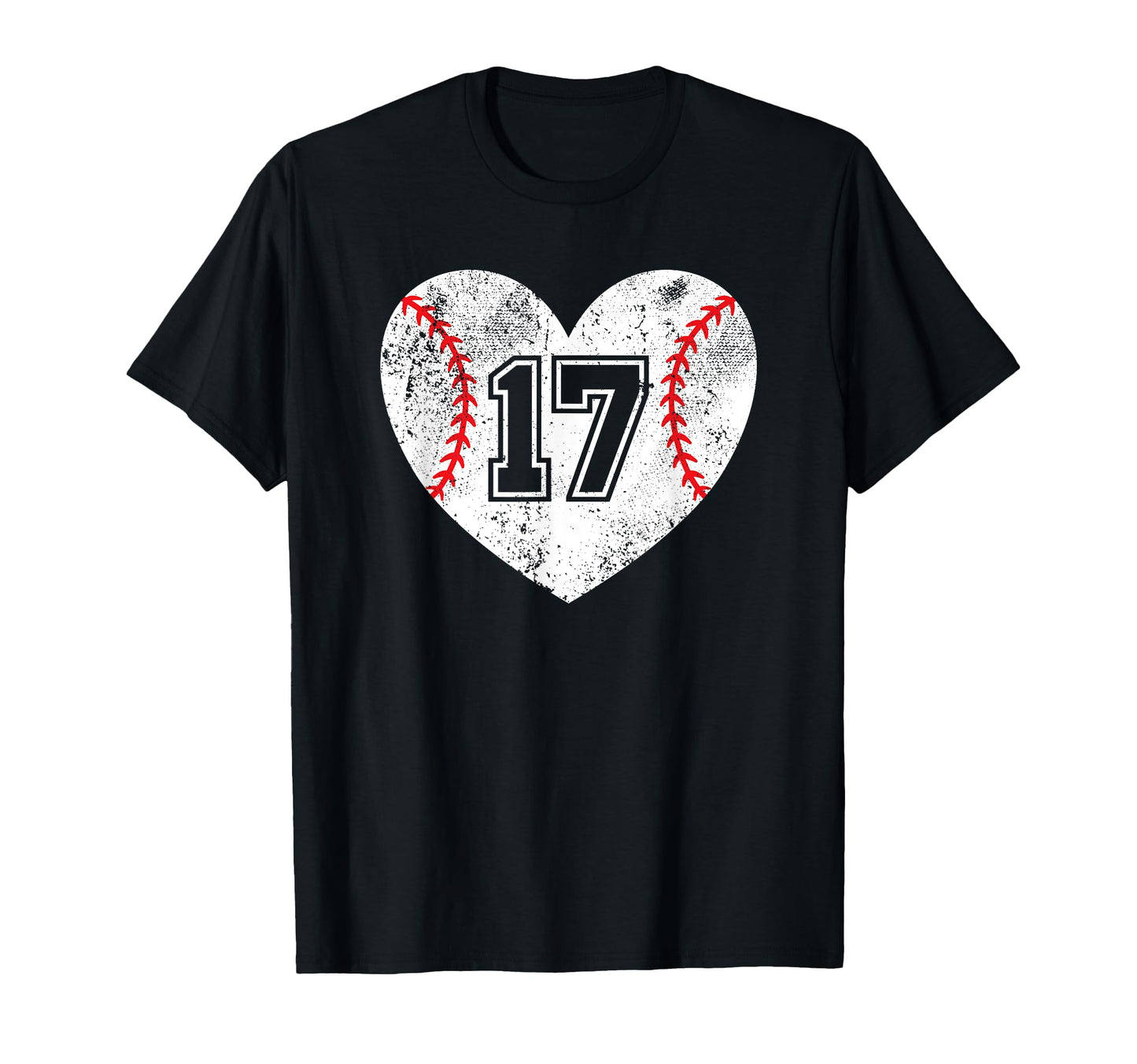 Baseball Heart Player 17 Baseball Mom T-Shirt - Novelty Apparel for Adults - T-Shirt, Sweatshirt, Hoodie