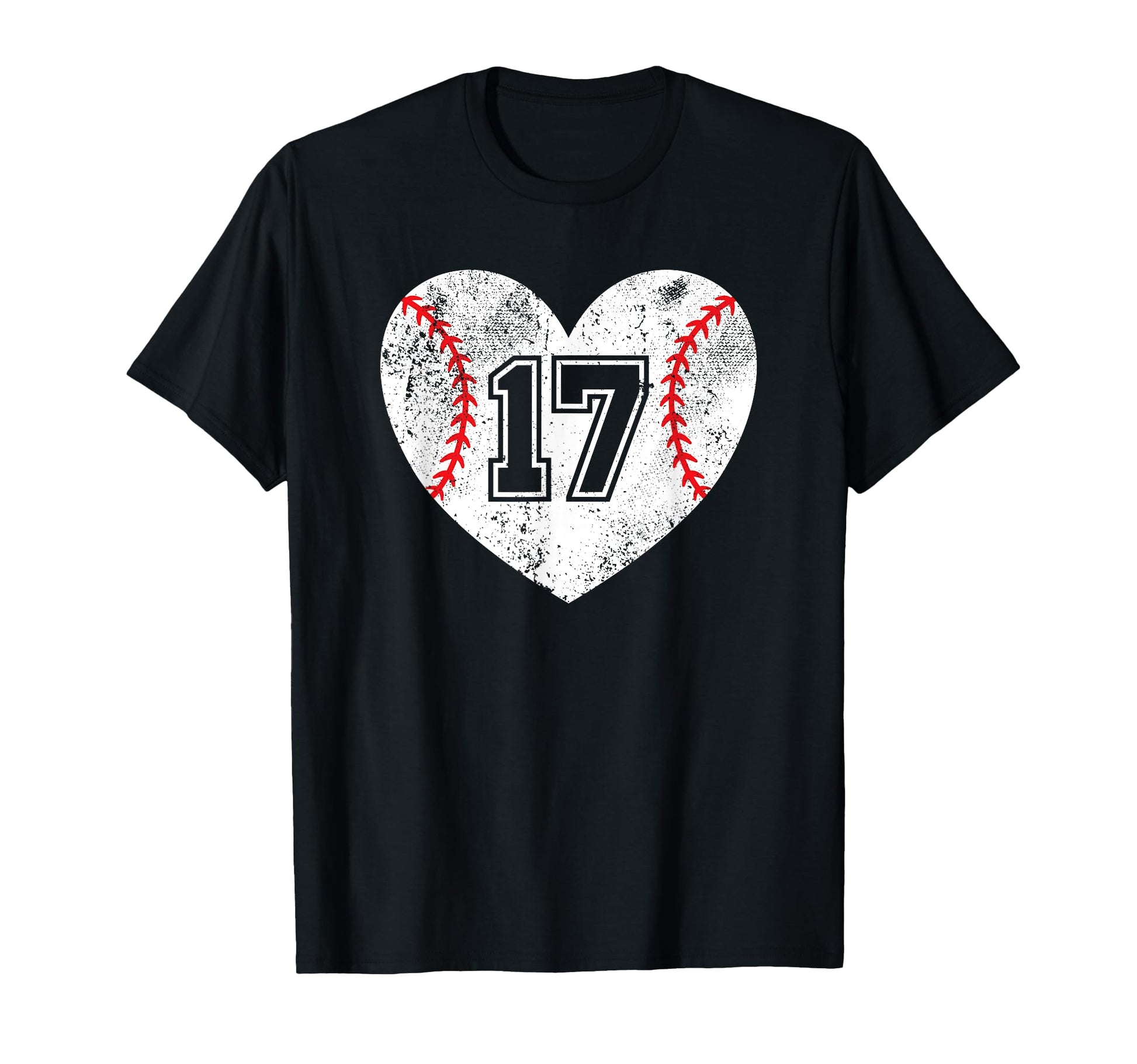 Baseball Heart Player 17 Baseball Mom T-Shirt - Novelty Apparel for Adults - T-Shirt, Sweatshirt, Hoodie