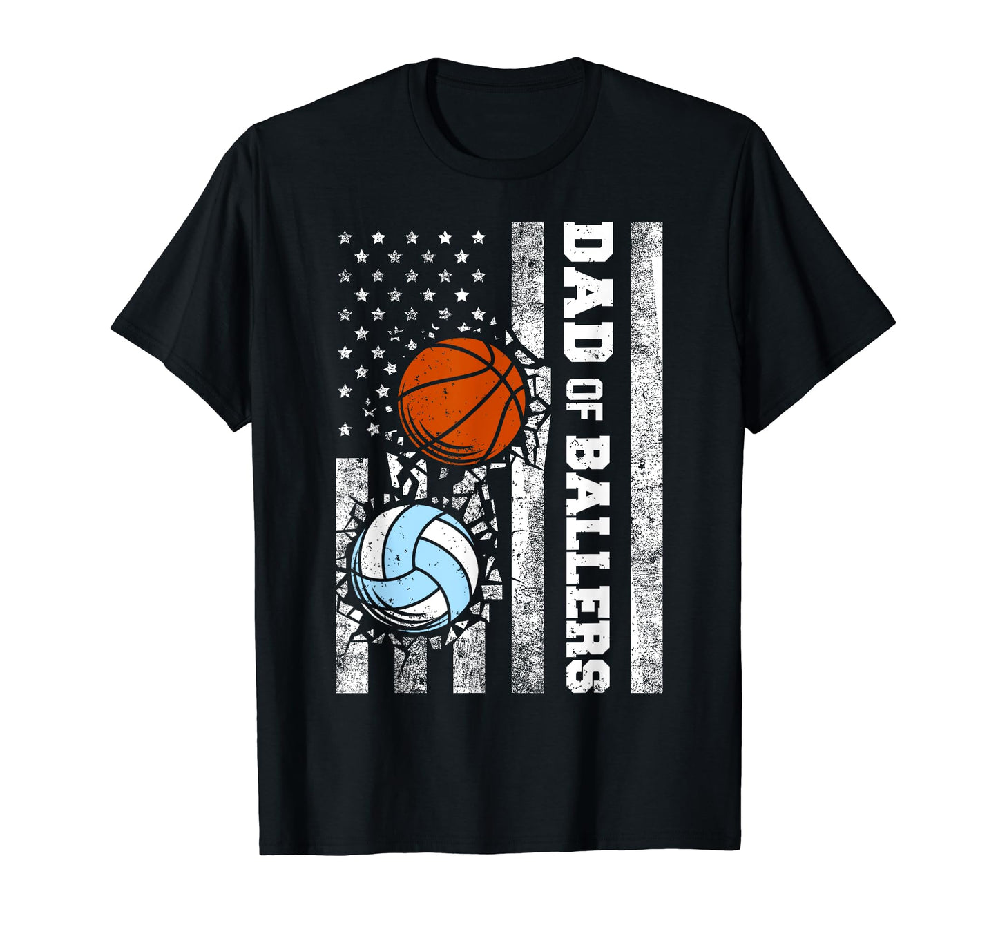 Dad Ballers Funny Usa Flag Volleyball T-Shirt - Aesthetic Graphic Unisex - T-Shirt, Sweatshirt, Hoodie