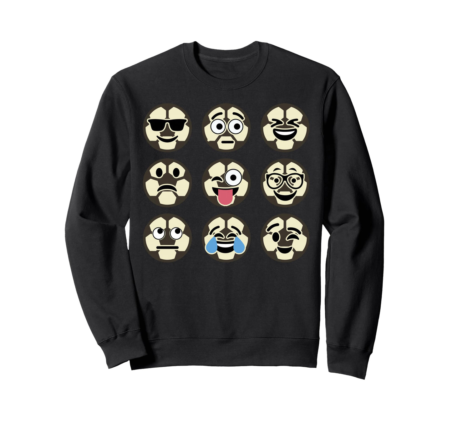 Funny Sports Soccer Emoticon Sweatshirt - Trendy Graphic Men Women - T-Shirt, Sweatshirt, Hoodie