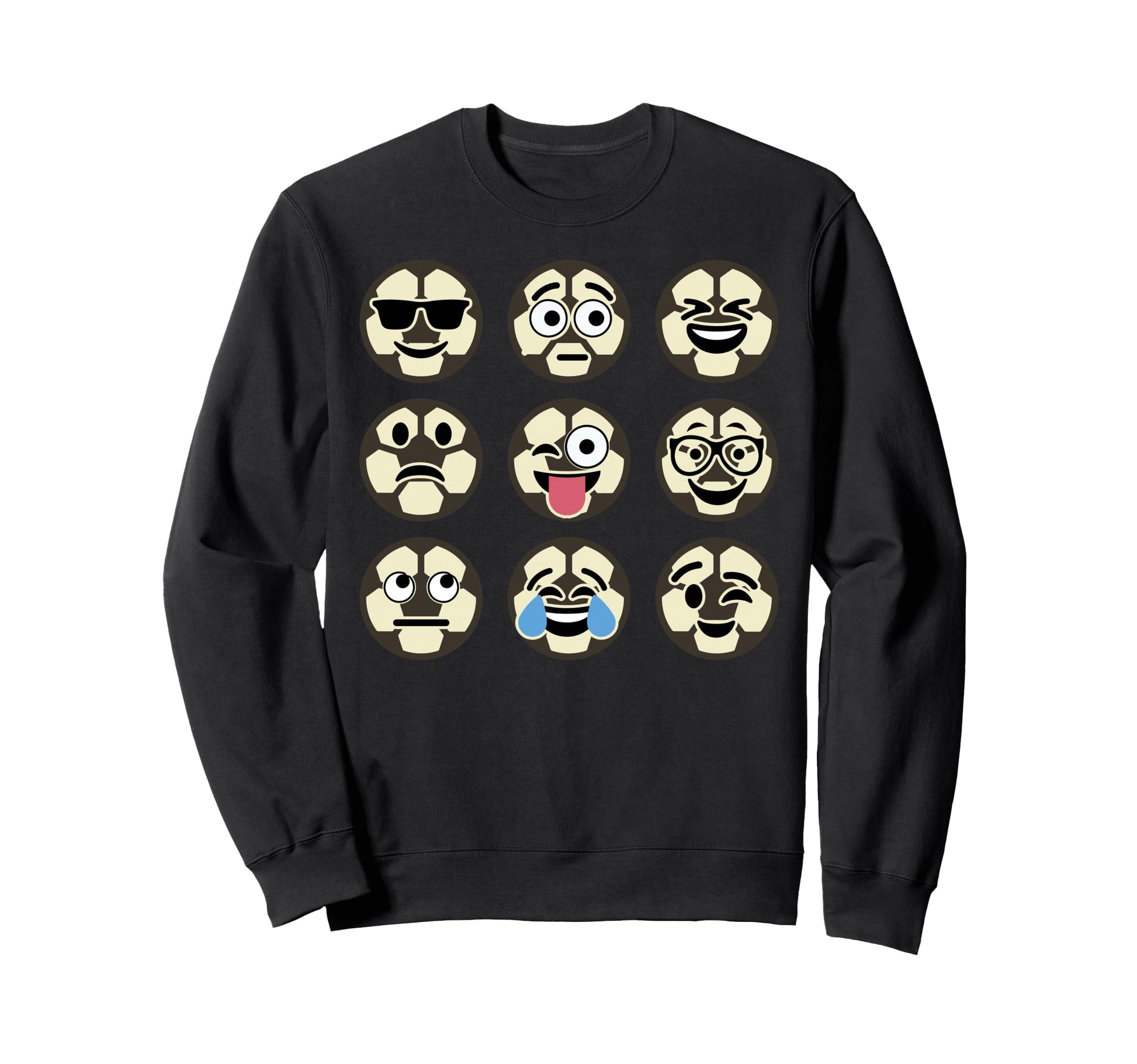 Funny Sports Soccer Emoticon Sweatshirt - Trendy Graphic Men Women - T-Shirt, Sweatshirt, Hoodie
