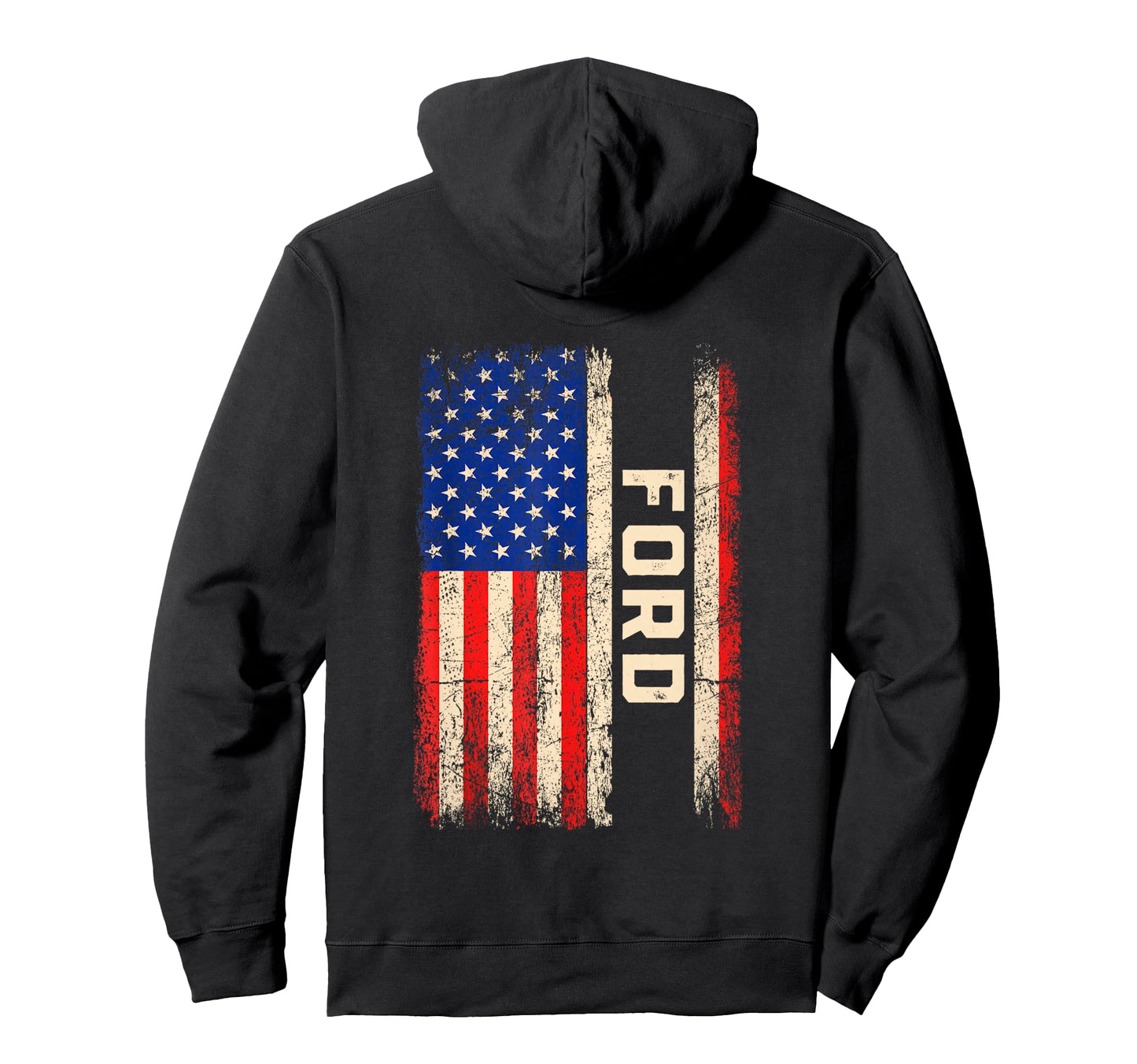 Ford Last Name Ford Name American Flag Hoodie - Novelty Apparel for Adults - T-Shirt, Sweatshirt, Hoodie