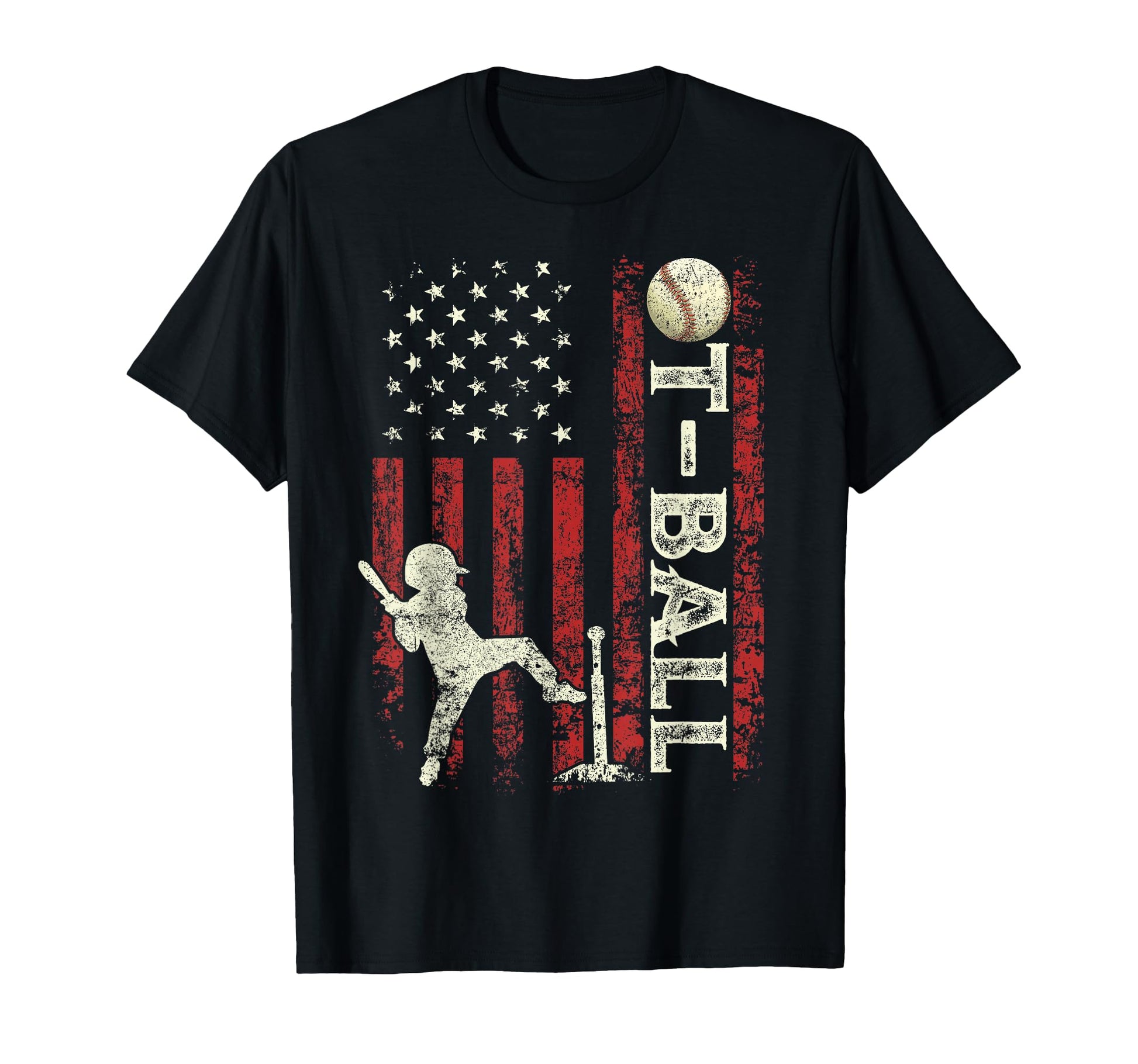 T Ball American Us Flag Gifts Dad Son T-Shirt - Minimalist Print Unisex - T-Shirt, Sweatshirt, Hoodie