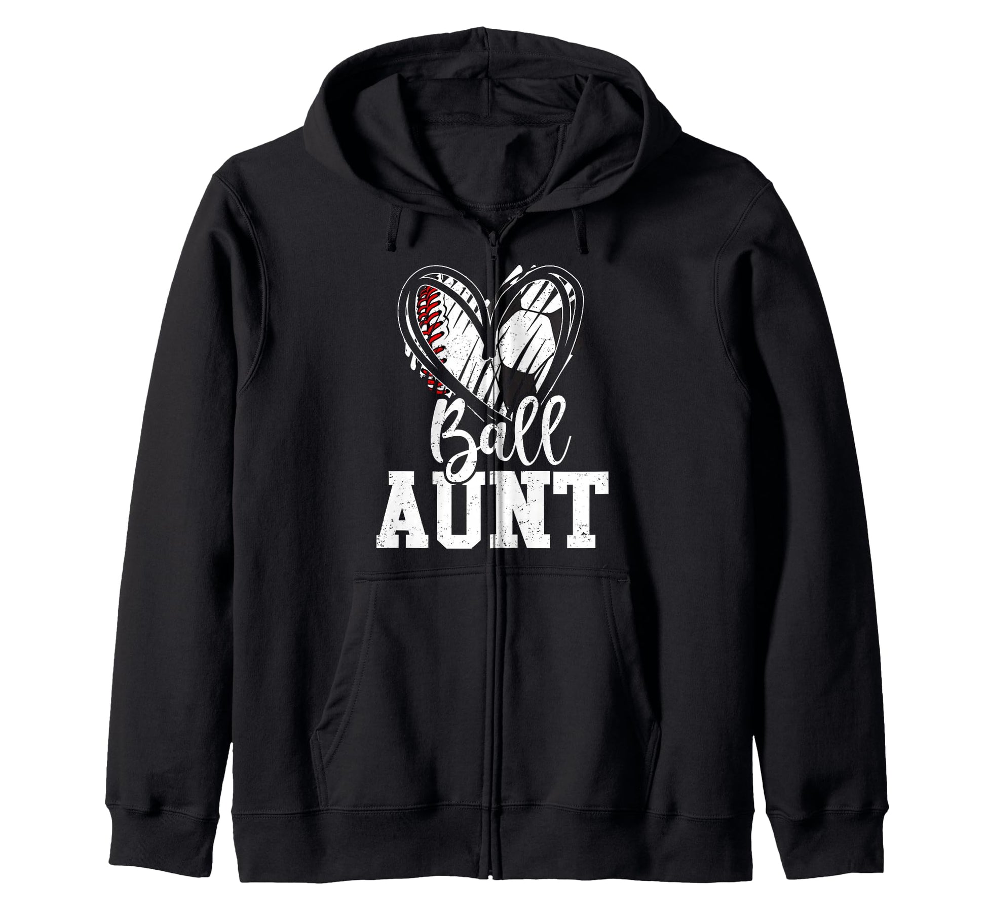 Ball Aunt Heart Baseball Soccer Sweatshirt - Custom Art Print for Adults - T-Shirt, Sweatshirt, Hoodie