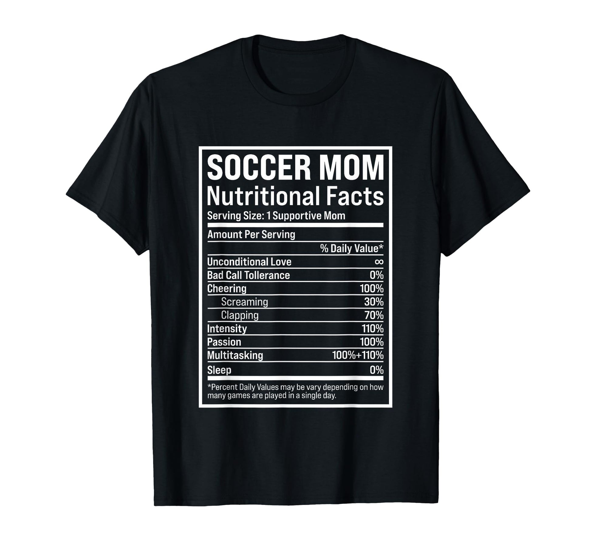 Soccer Mom Ball Mom Nutritional T-Shirt - Custom Art Print for Adults - T-Shirt, Sweatshirt, Hoodie