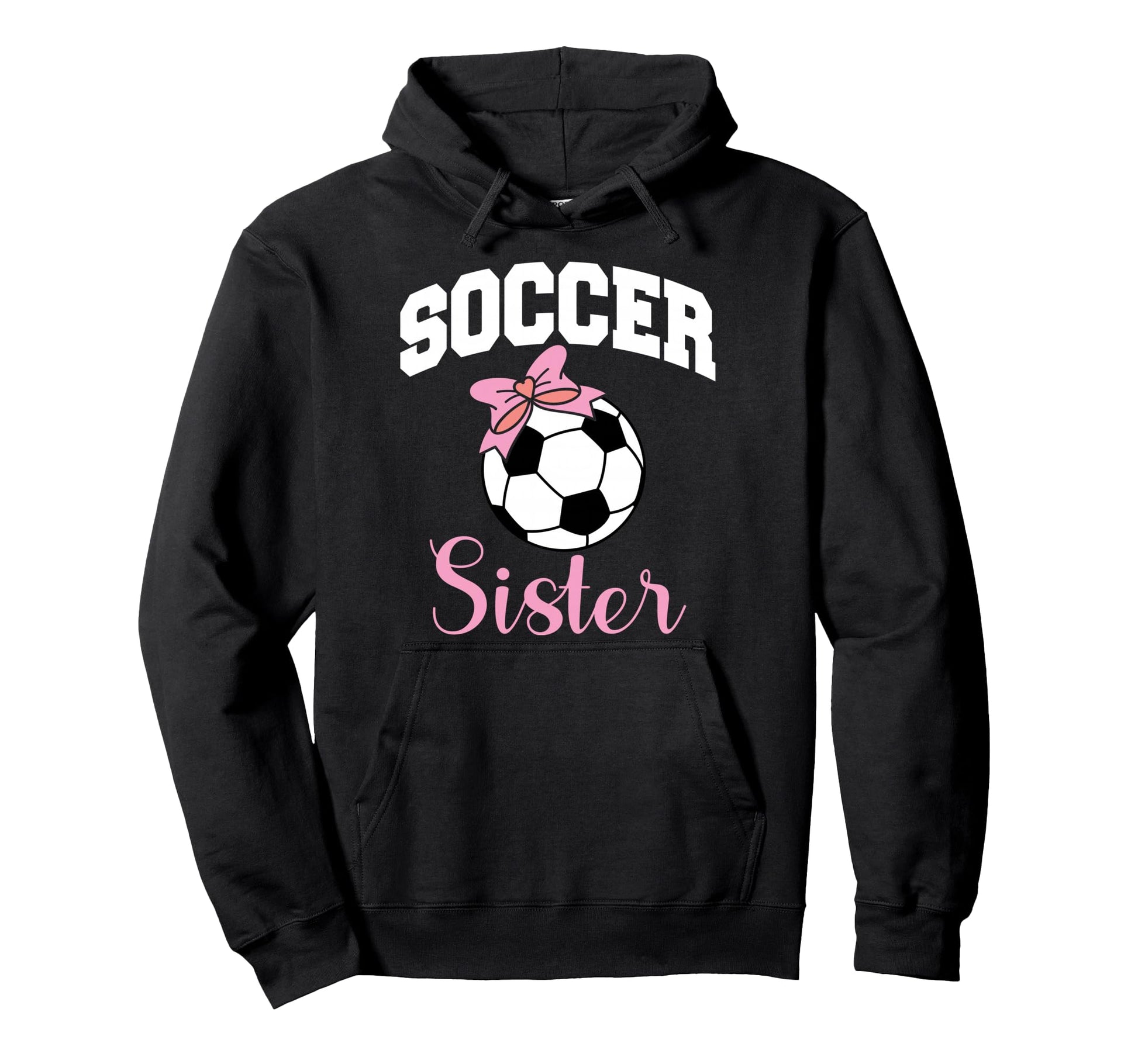 Soccer Sister Bow Soccer Ball Hoodie - Aesthetic Graphic Men Women - T-Shirt, Sweatshirt, Hoodie
