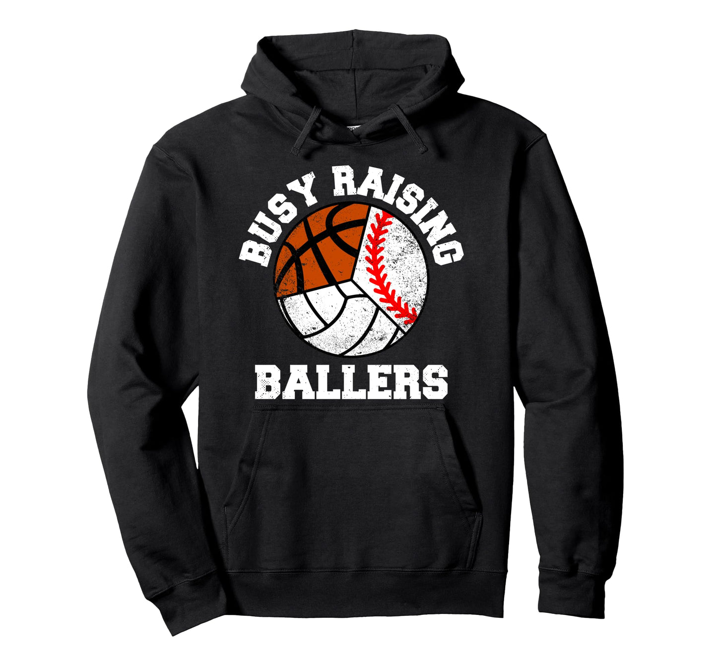 Busy Raising Ballers Baseball Hoodie - Minimalist Print Men Women - T-Shirt, Sweatshirt, Hoodie