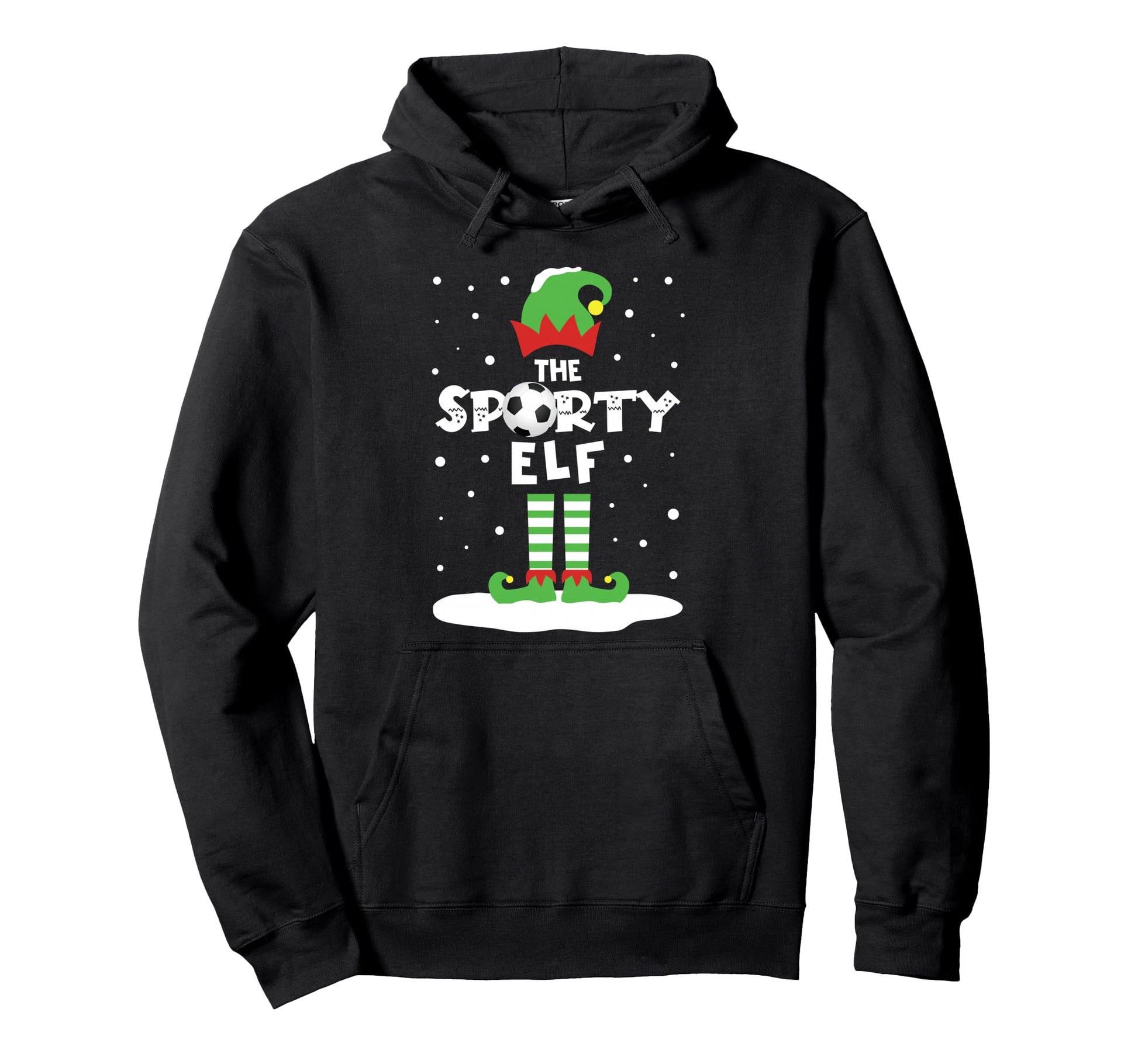 Snowy Soccer Elf Matching Family Costume Hoodie - Fun Novelty Design Unisex - T-Shirt, Sweatshirt, Hoodie