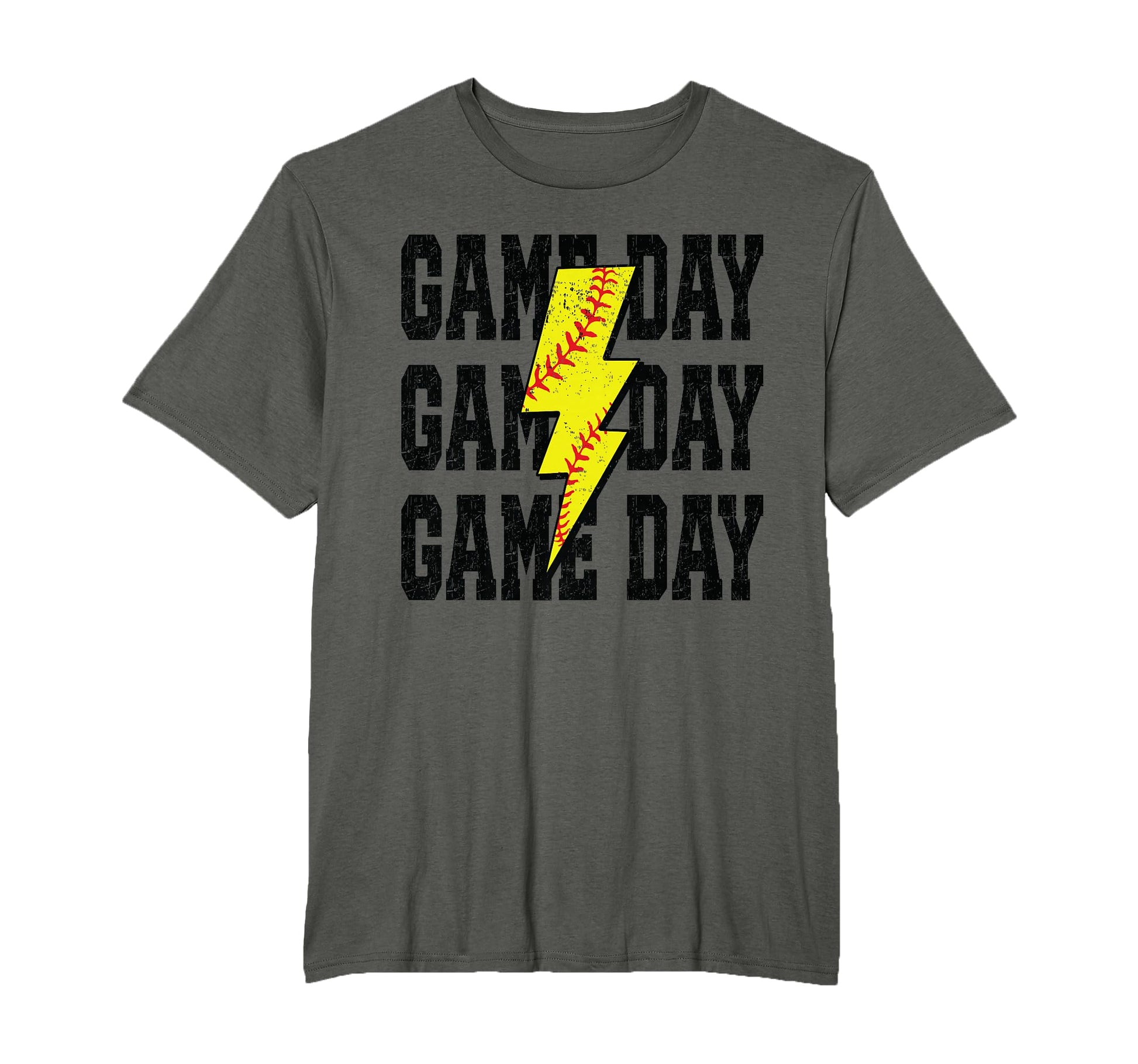 Softball Game Day Distressed Bolt T-Shirt - Aesthetic Graphic Men Women - T-Shirt, Sweatshirt, Hoodie
