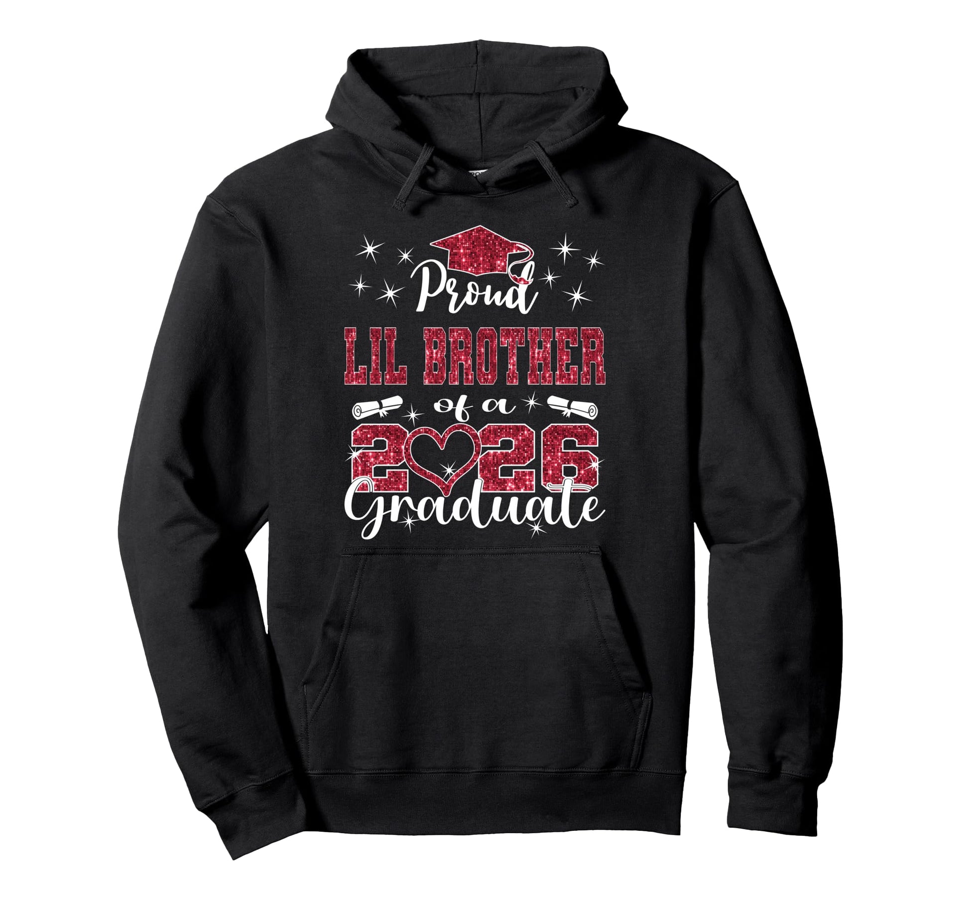 Super Proud Little Brother 2026 Hoodie - Minimalist Print for Adults - T-Shirt, Sweatshirt, Hoodie