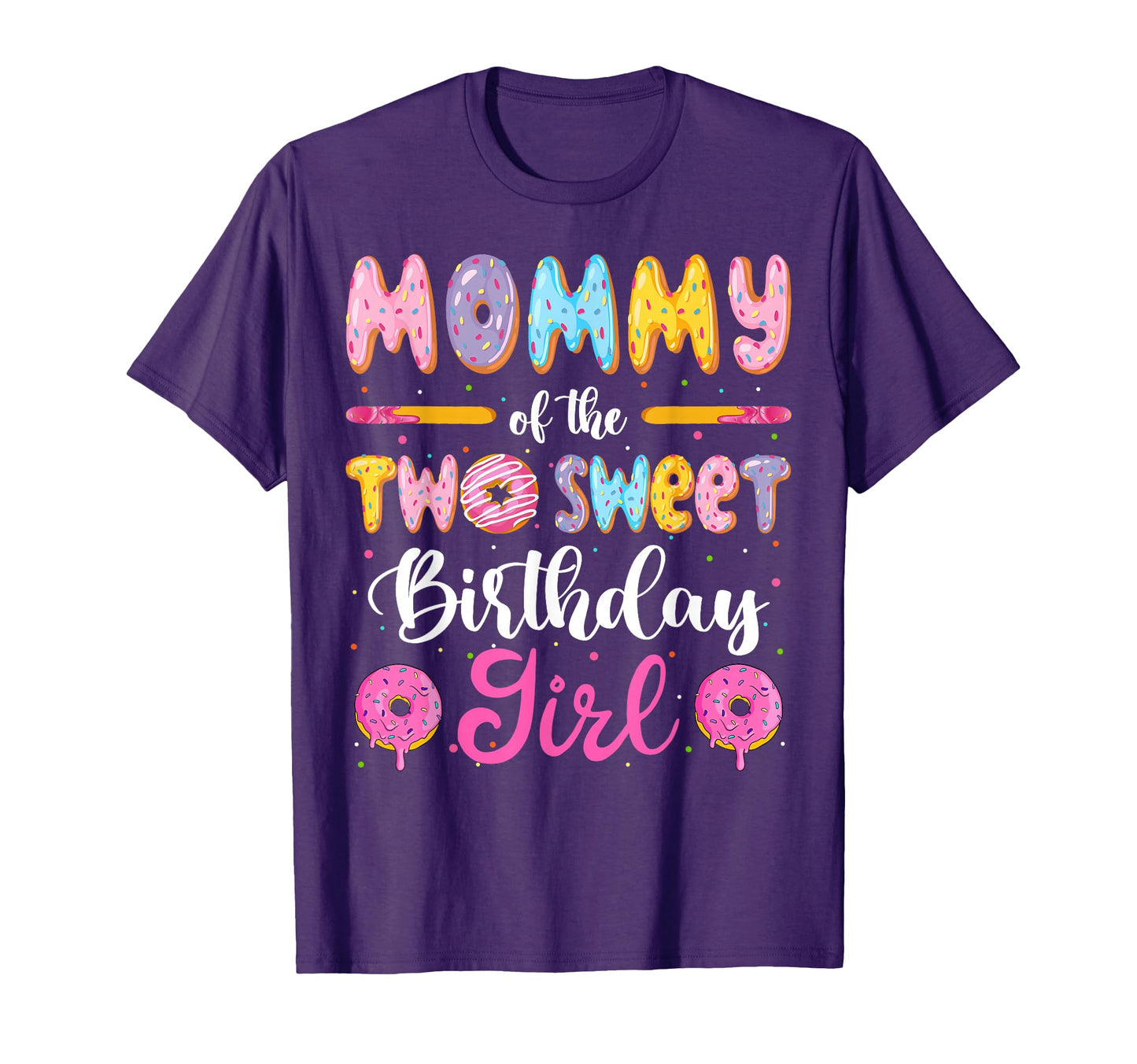 Mommy Two Sweet Birthday Donut 2Nd T-Shirt - Minimalist Print Men Women - T-Shirt, Sweatshirt, Hoodie