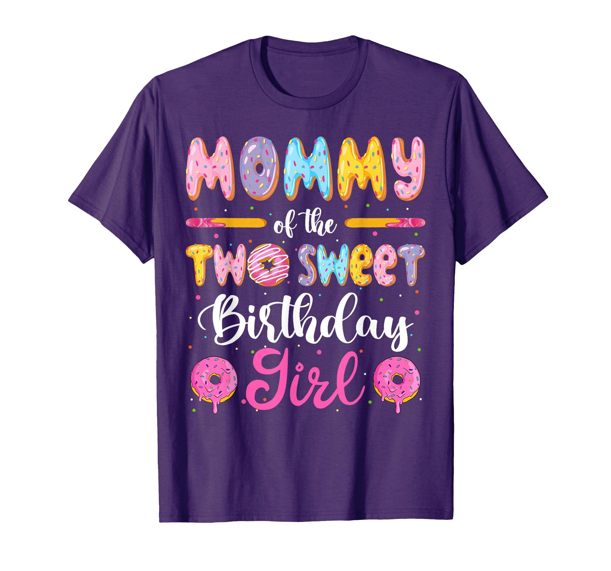 Mommy Two Sweet Birthday Donut 2Nd T-Shirt - Minimalist Print Men Women - T-Shirt, Sweatshirt, Hoodie
