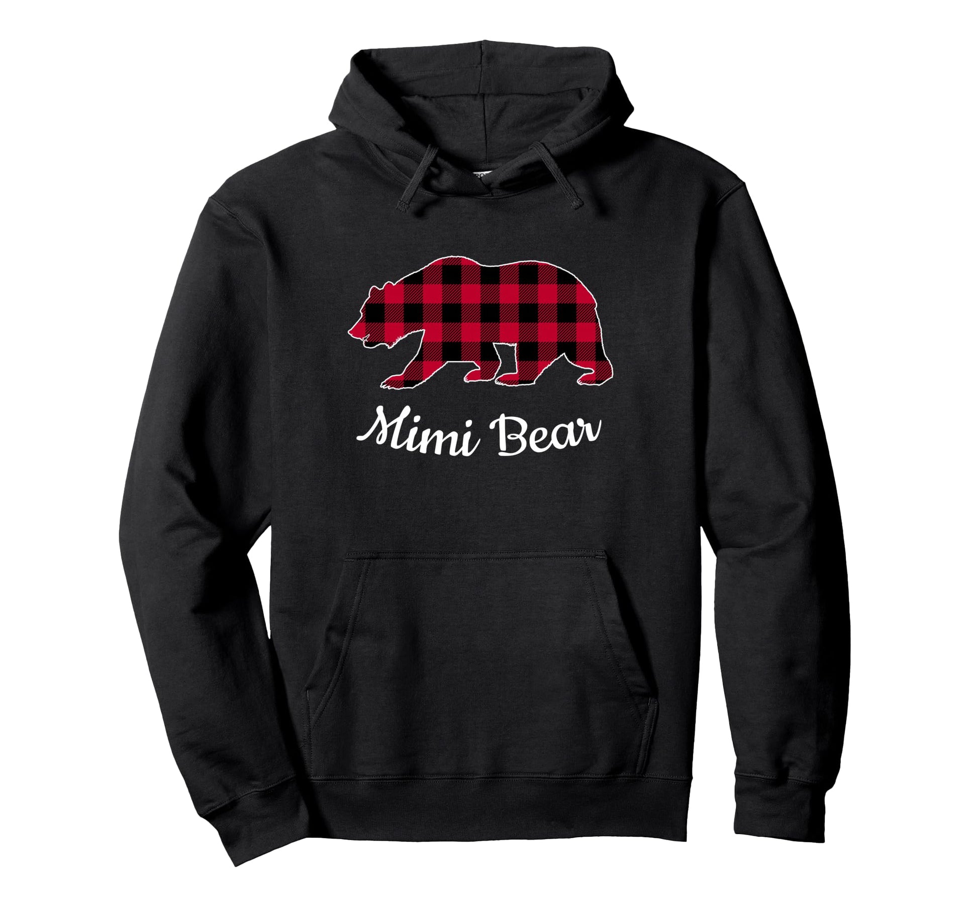 Mimi Bear Pajama Red Buffalo Plaid Hoodie - Streetwear Style for Adults - T-Shirt, Sweatshirt, Hoodie