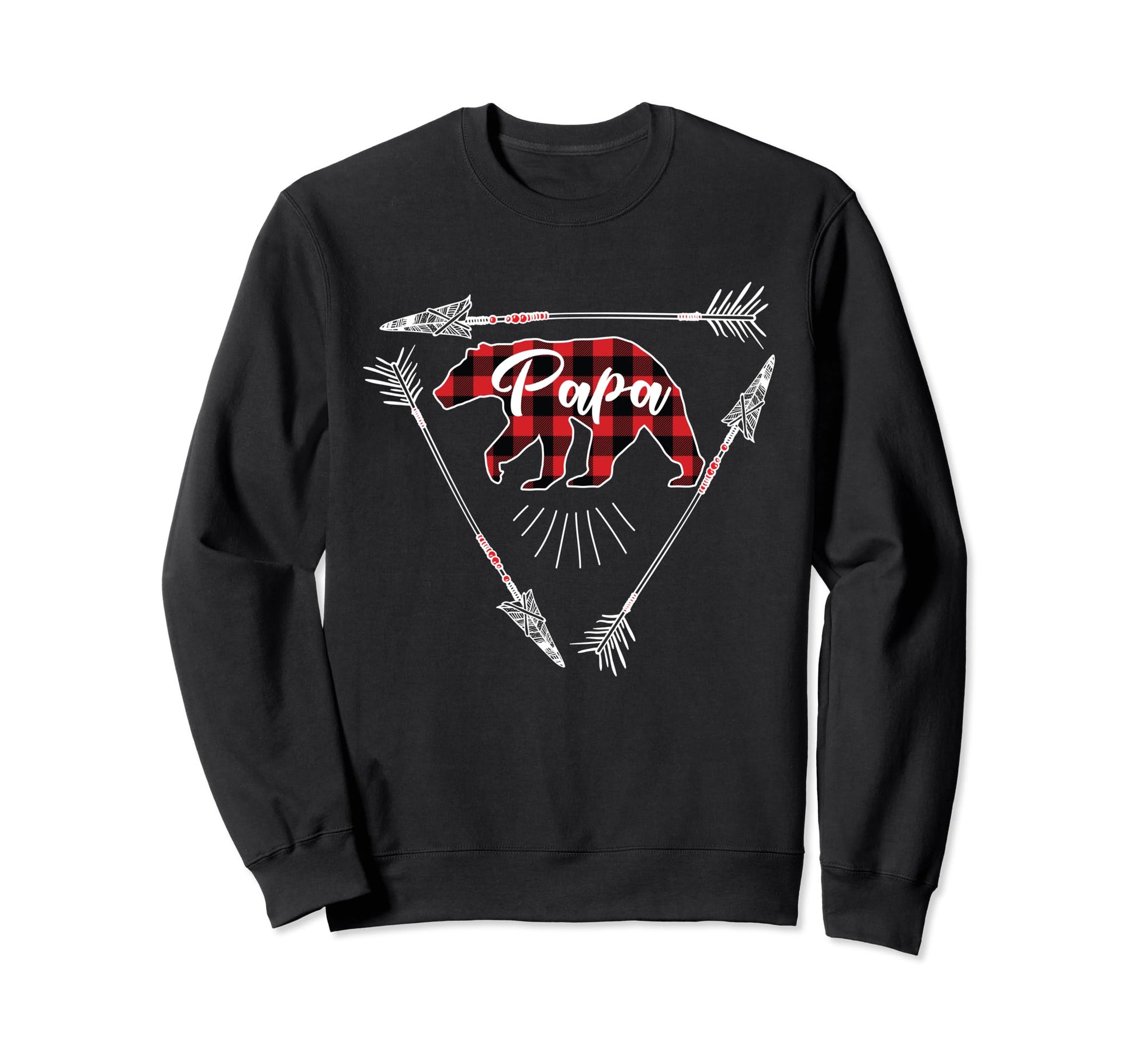 Red Plaid Papa Bear Dad Birthday Sweatshirt - Casual Everyday Wear Unisex - T-Shirt, Sweatshirt, Hoodie