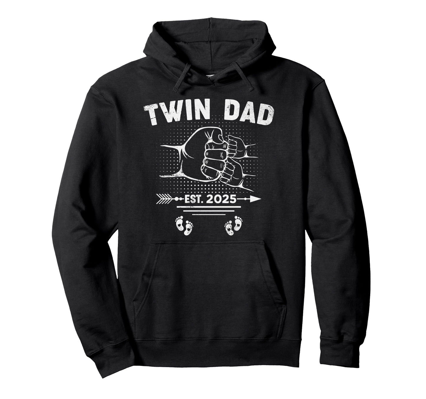 Twin Dad Est 2025 Father Twins New Dad Hoodie - Graphic Print for Adults - T-Shirt, Sweatshirt, Hoodie