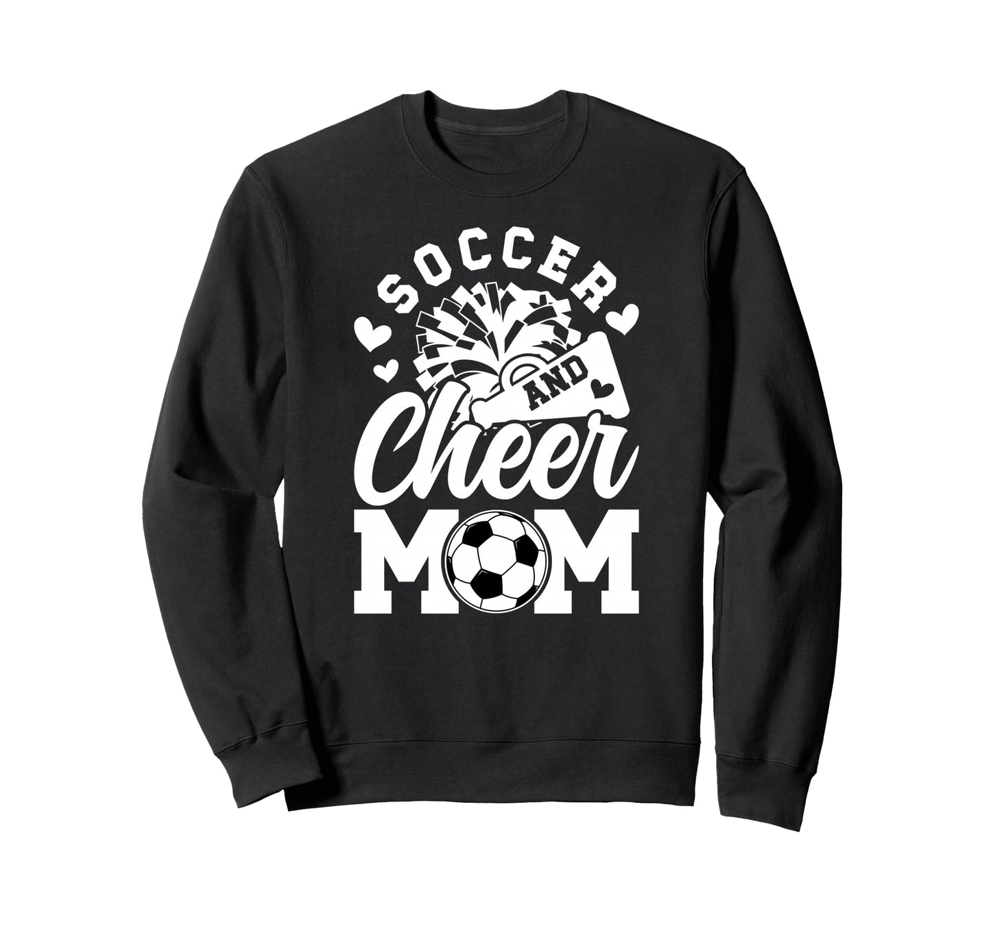 Soccer And Cheer Mom Cheerleading Sweatshirt - Minimalist Print for Adults - T-Shirt, Sweatshirt, Hoodie