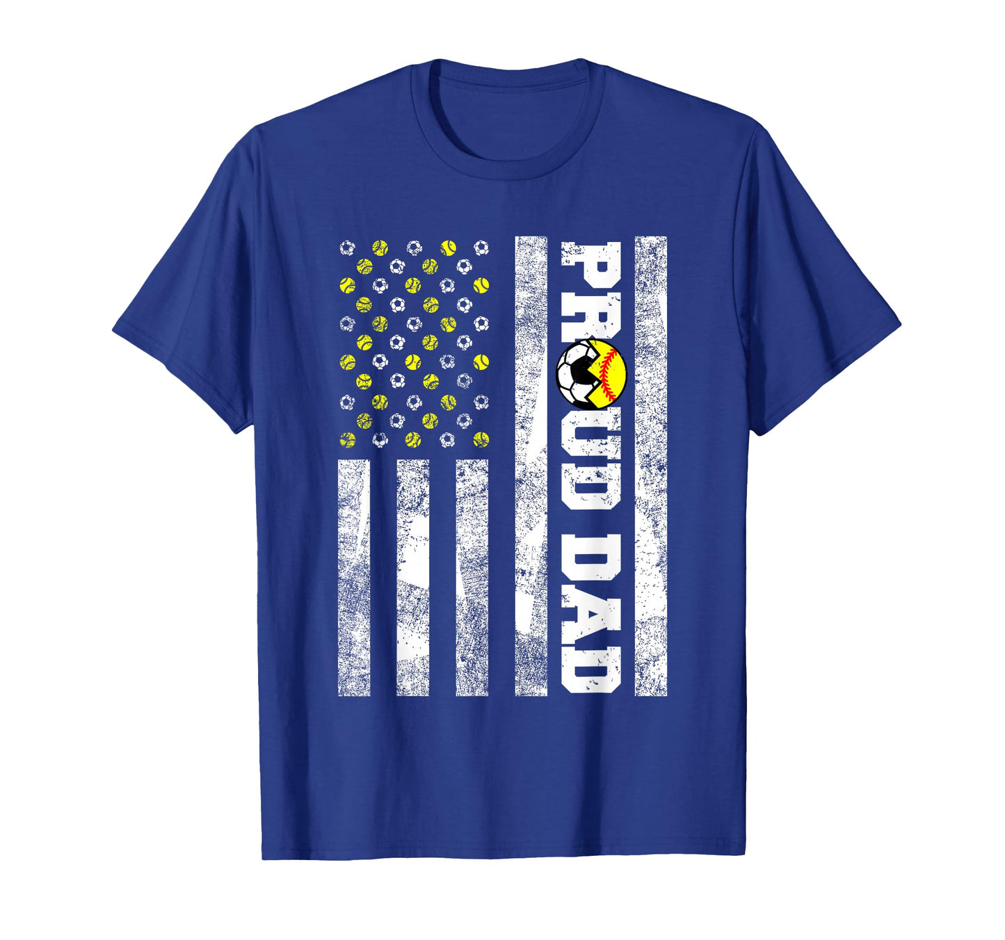 Proud Dad American Flag Funny Soccer T-Shirt - Streetwear Style for Adults - T-Shirt, Sweatshirt, Hoodie