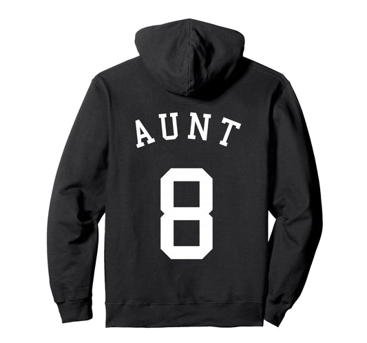 Aunt Team Uniform No 8 Soccer Basketball Hoodie - Graphic Print Unisex - T-Shirt, Sweatshirt, Hoodie