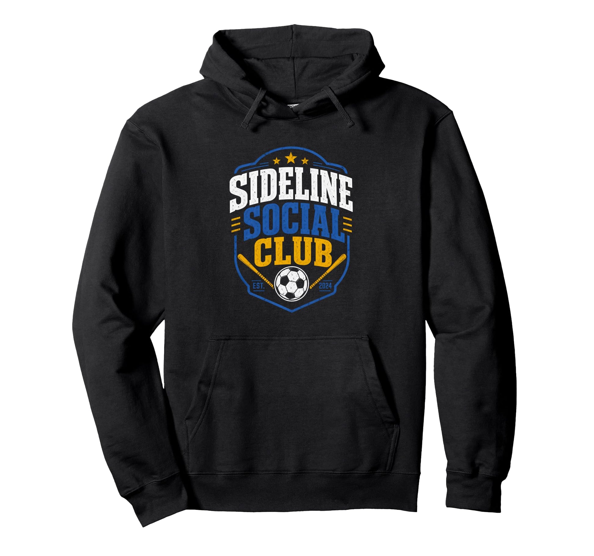 Sideline Social Club Soccer Baseball Hoodie - Unique Graphic Unisex - T-Shirt, Sweatshirt, Hoodie