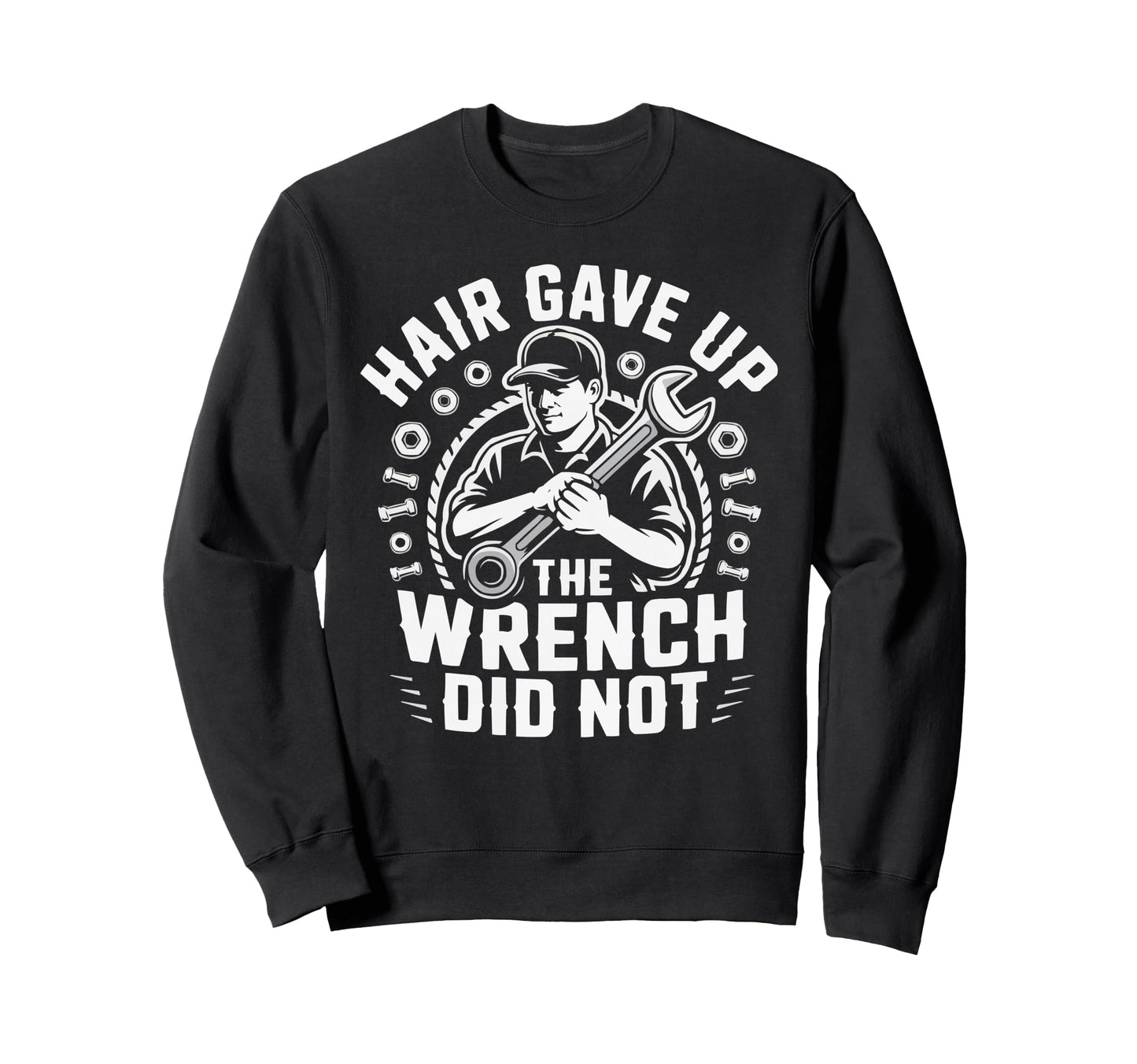 Bald Mechanic Baldy Baldness Sweatshirt - Casual Everyday Wear for Adults - T-Shirt, Sweatshirt, Hoodie