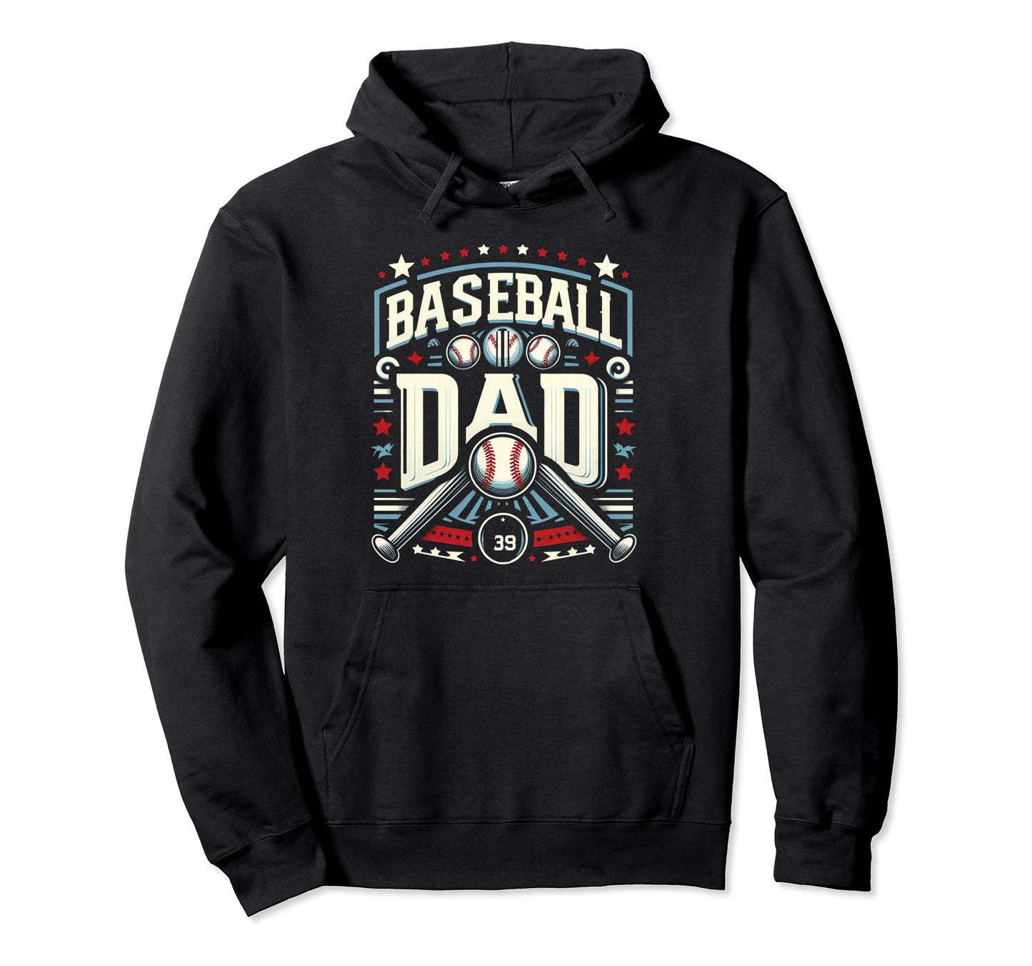 Baseball Dad Fathers Day Hoodie - Novelty Apparel for Adults - T-Shirt, Sweatshirt, Hoodie