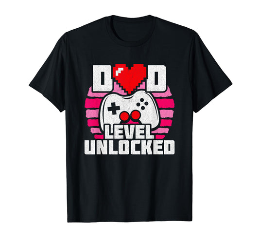 Announcement Gamer Dad New Dad Level T-Shirt - Unique Graphic Men Women - T-Shirt, Sweatshirt, Hoodie