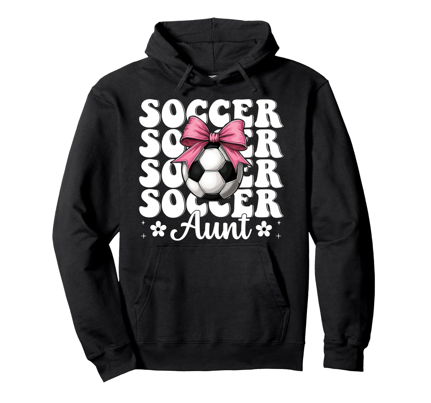 Soccer Aunt Soccer Auntie Coquette Bow Hoodie - Novelty Apparel Men Women - T-Shirt, Sweatshirt, Hoodie