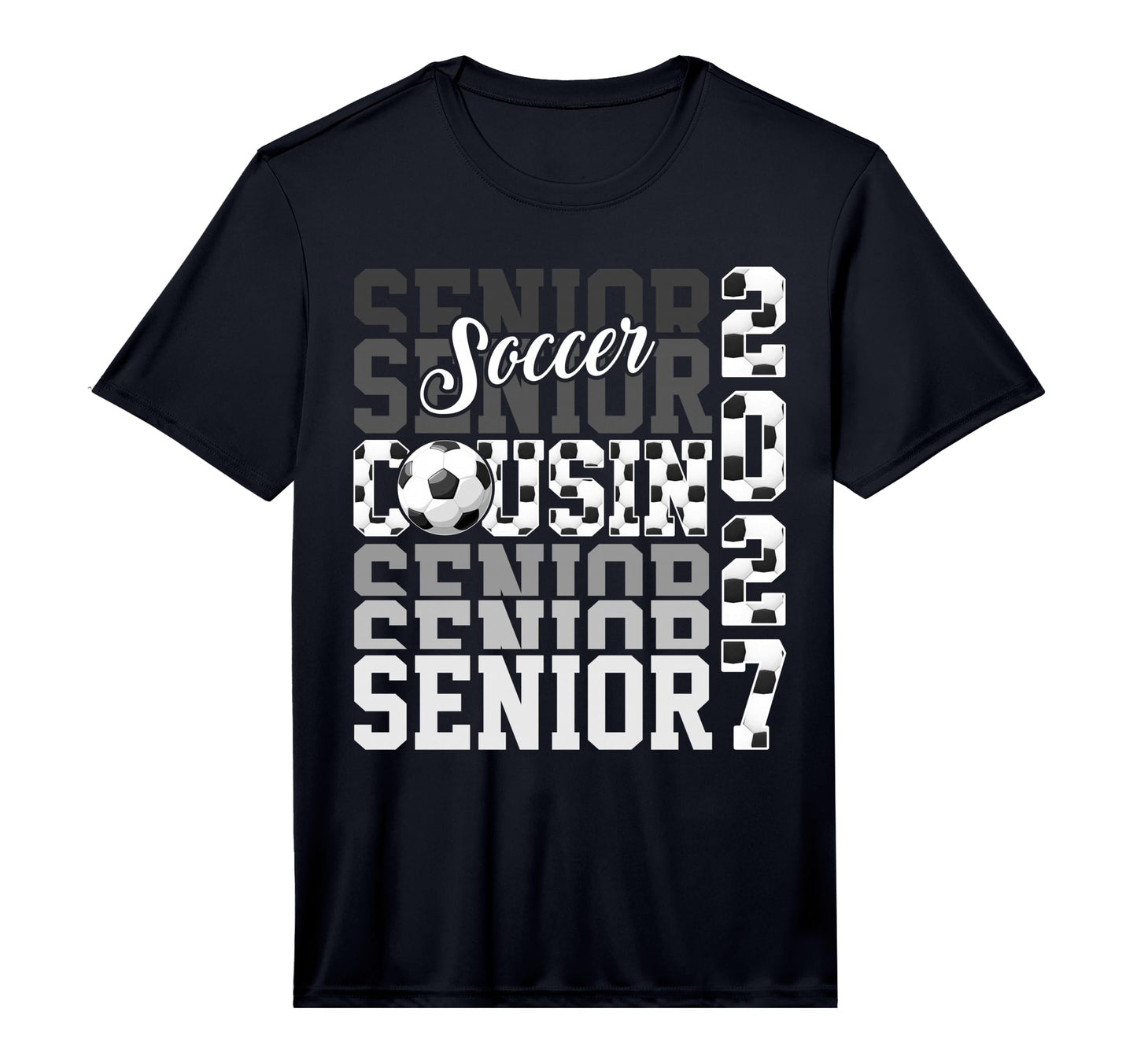 Senior 2027 Soccer Cousin Proud T-Shirt - Custom Art Print Men Women - T-Shirt, Sweatshirt, Hoodie