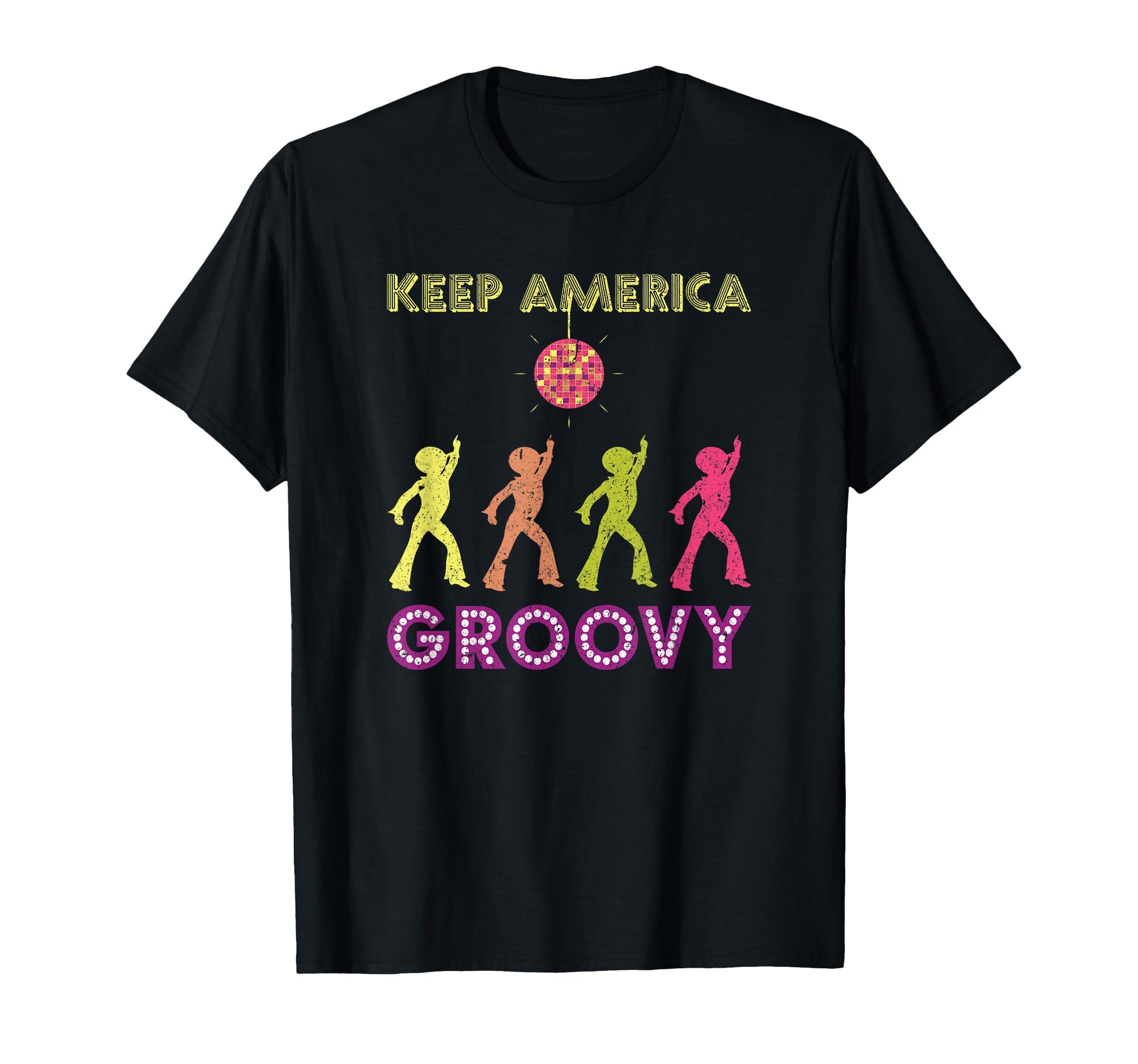 Keep America Groovy Disco 1970S Funk T-Shirt - Minimalist Print for Adults - T-Shirt, Sweatshirt, Hoodie